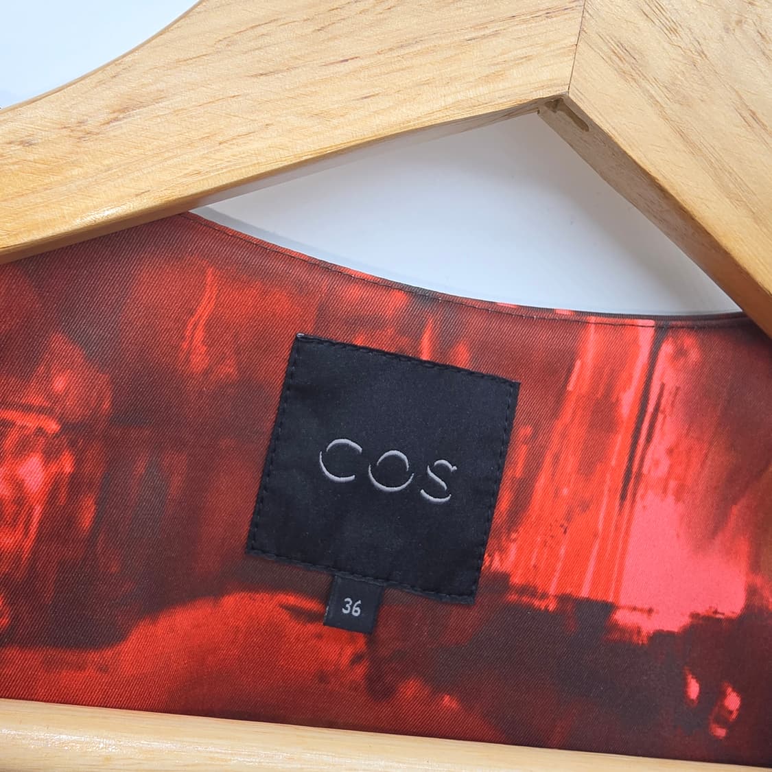 COS 레드 패턴 롱 코트 36사이즈 상품이미지3