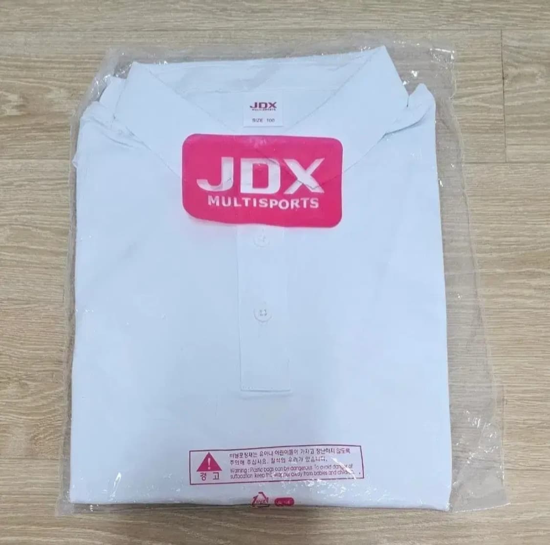 JDX 골프웨어멀티스포츠흰색기능성스판긴팔폴로티L새상품미사용 상품이미지3