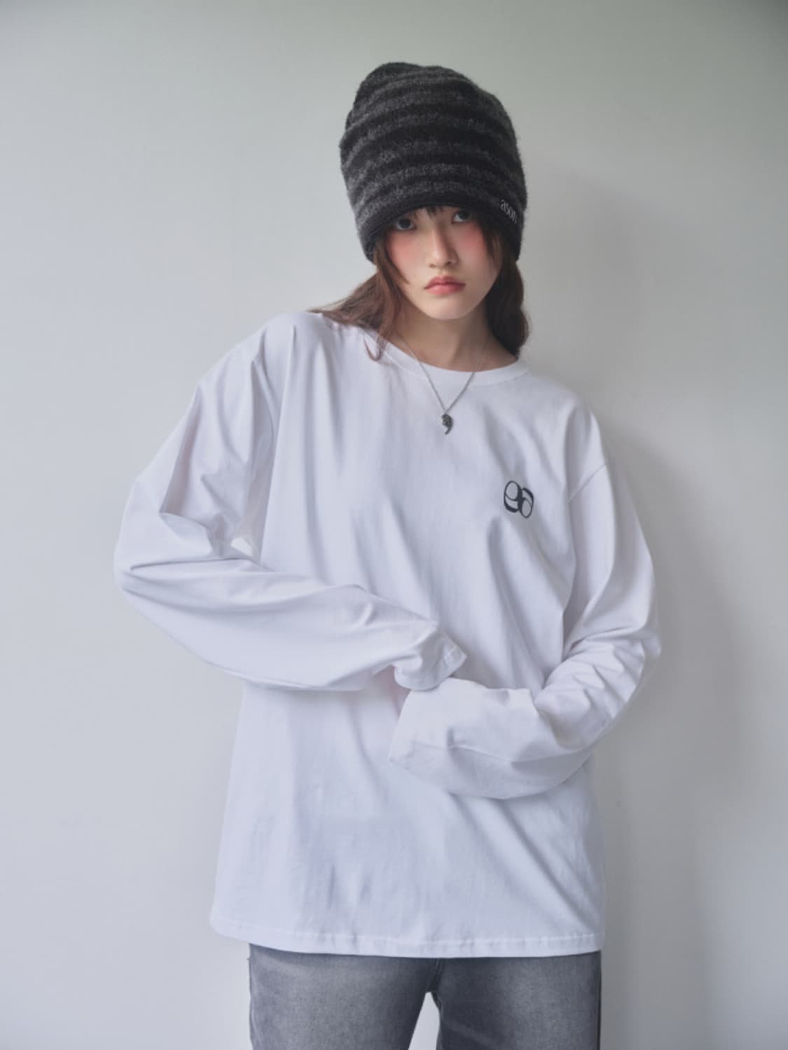 미개봉) 애즈온 노트 롱슬리브 화이트 상품이미지1