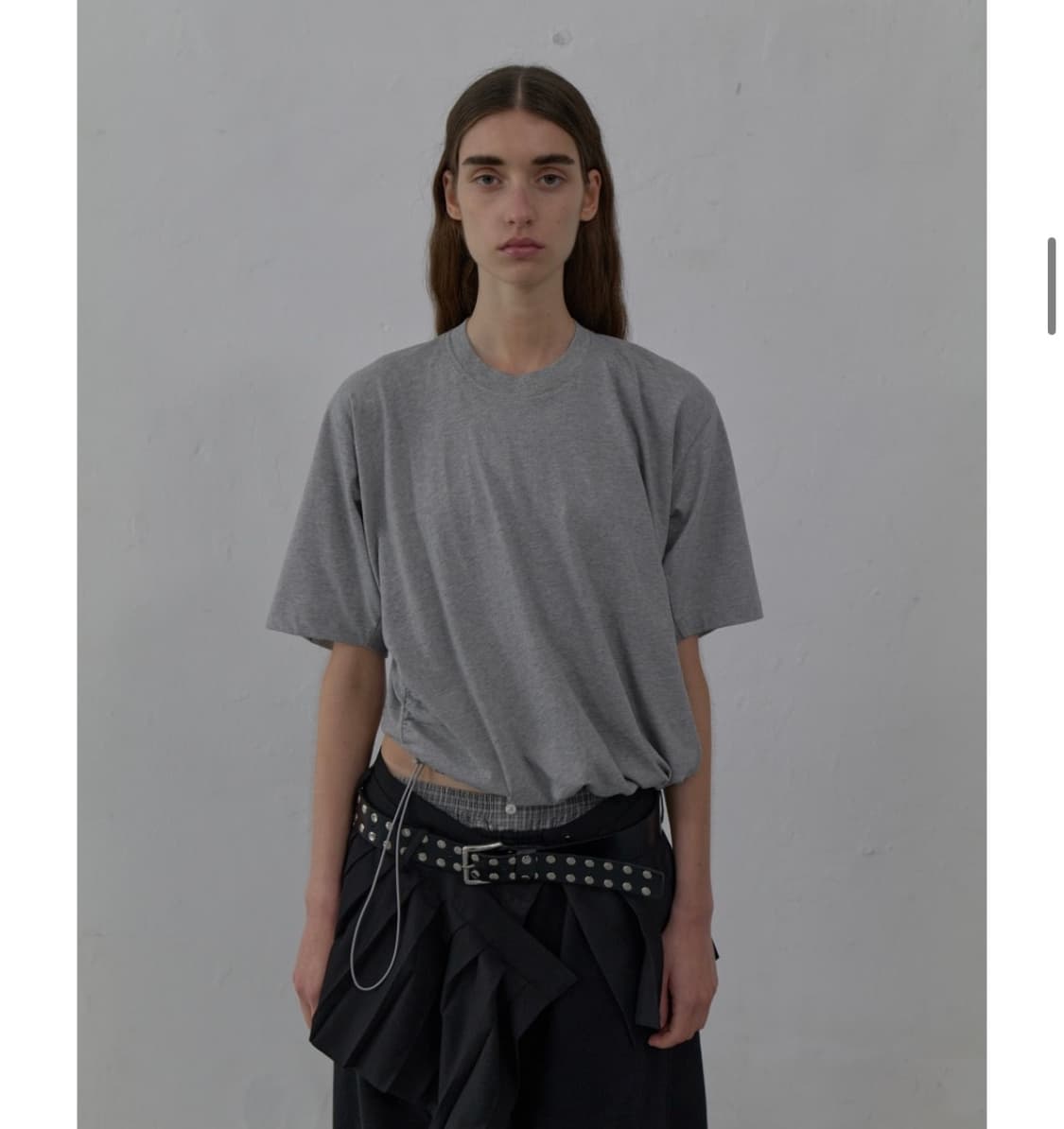 lcdc tm 플리츠 디테일 레이어드 스커트 블랙 상품이미지2