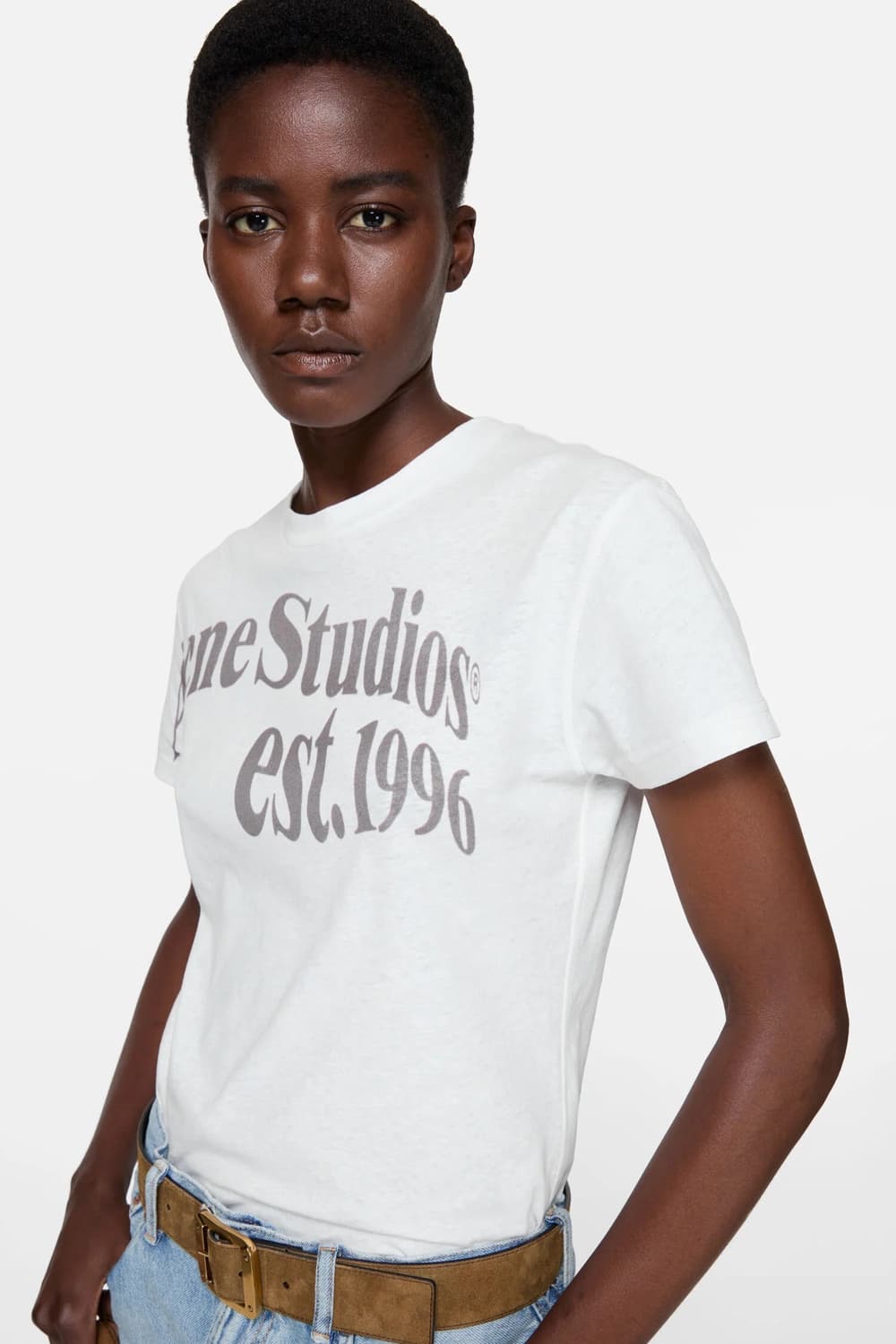 [S,M]아크네스튜디오 26ss 피티드 로고 티셔츠/화이트 상품이미지4