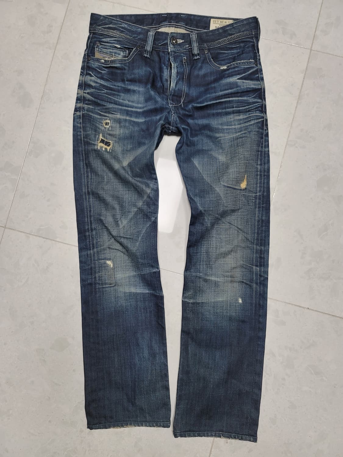 디젤 데미지드 데님 청바지 W28 L32 상태극상
 상품이미지1