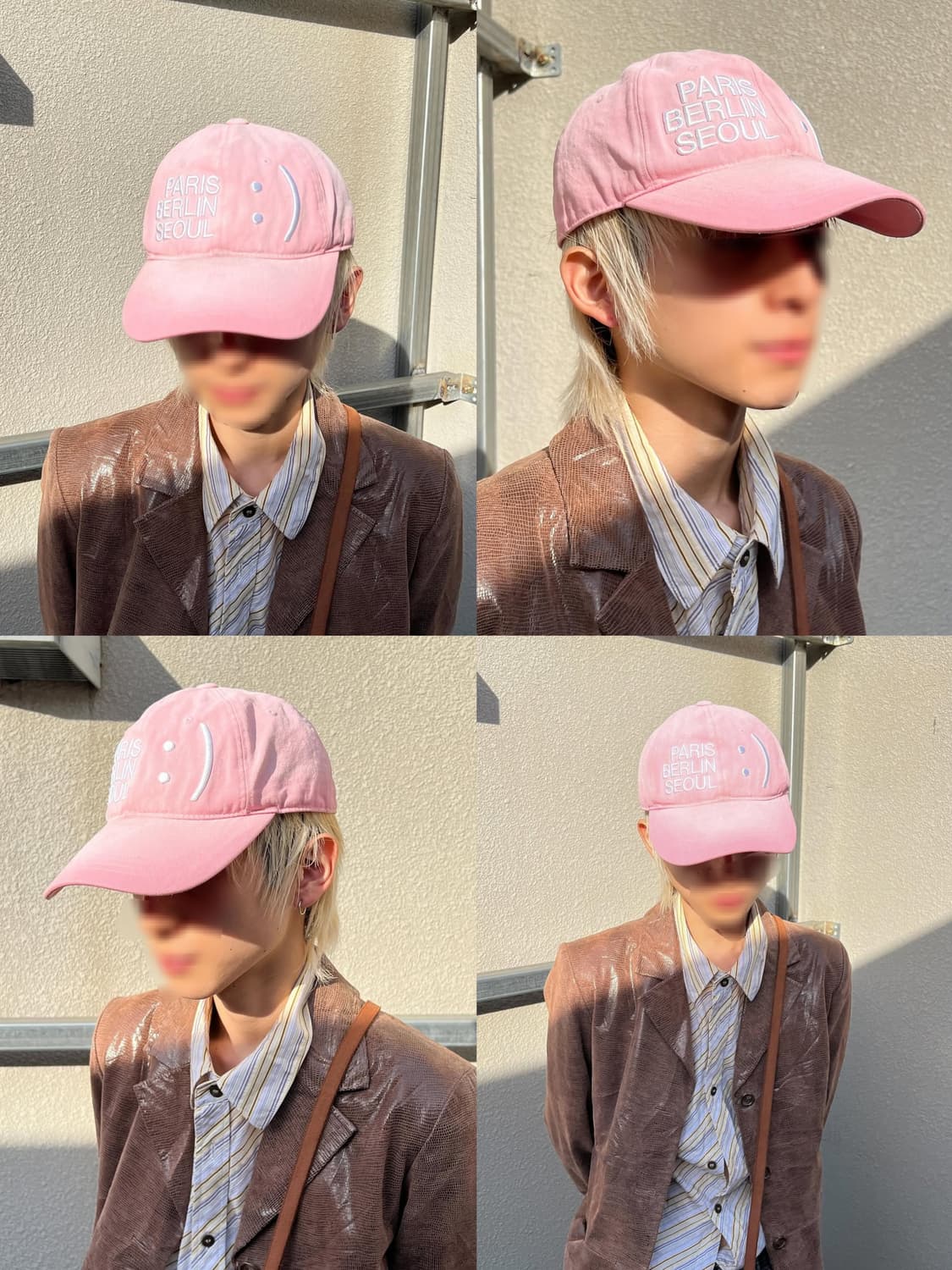 핑크 스마일 그라데이션 더뮤지엄비지터 모자 볼캡  상품이미지3