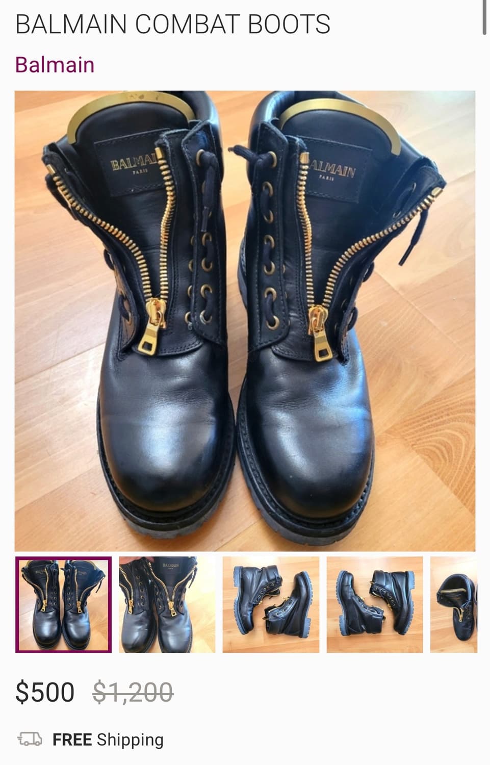 Balmain 발망 컴뱃 부츠 여성용 36 230 상품이미지3