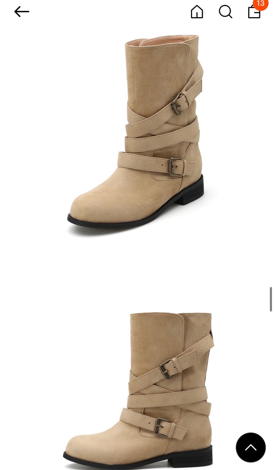 솔트앤초콜릿 라운드 토 벨티드 미들부츠 상품이미지2