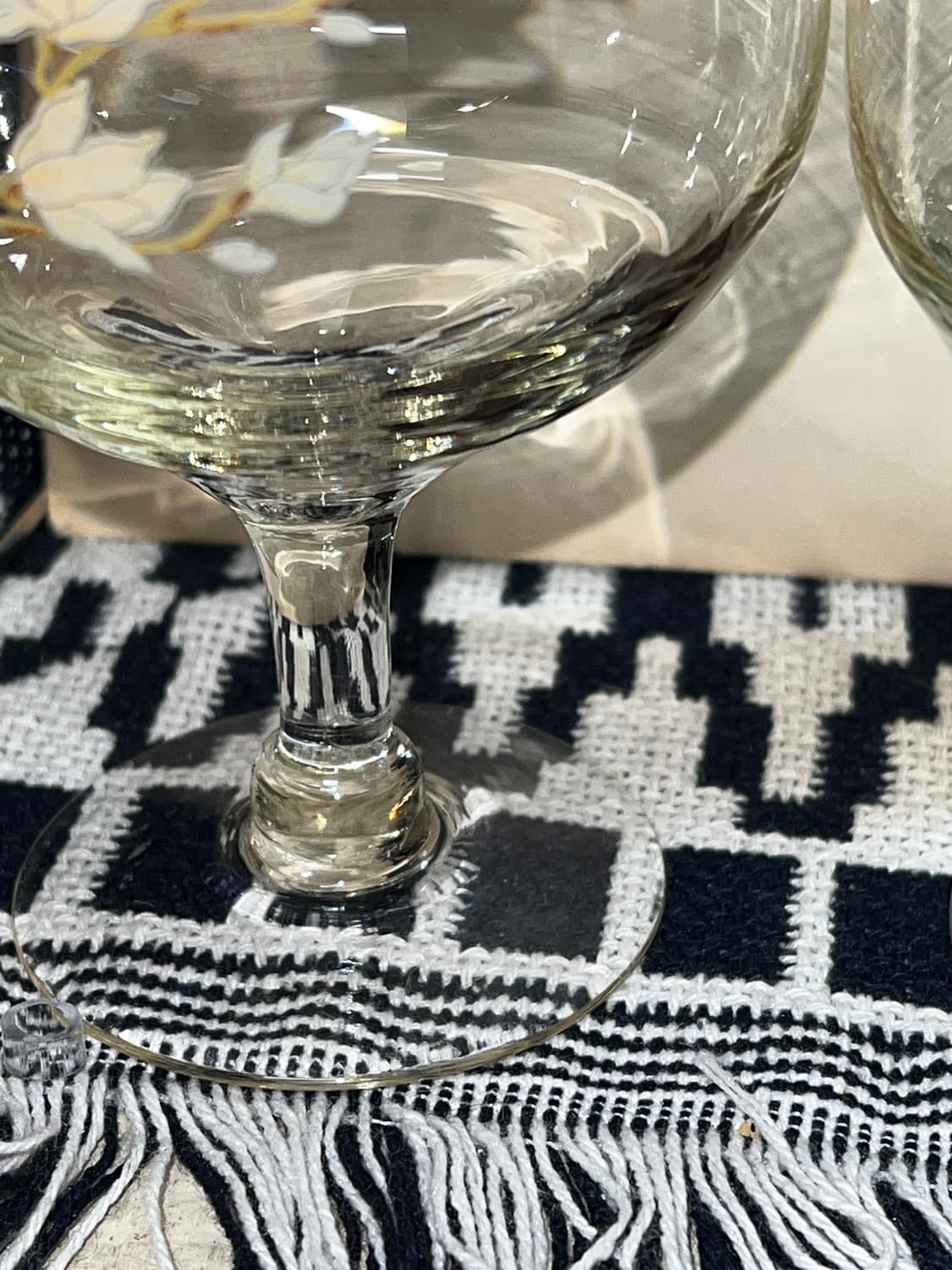 80s Korean VTG Floral Stem Glass 상품이미지10