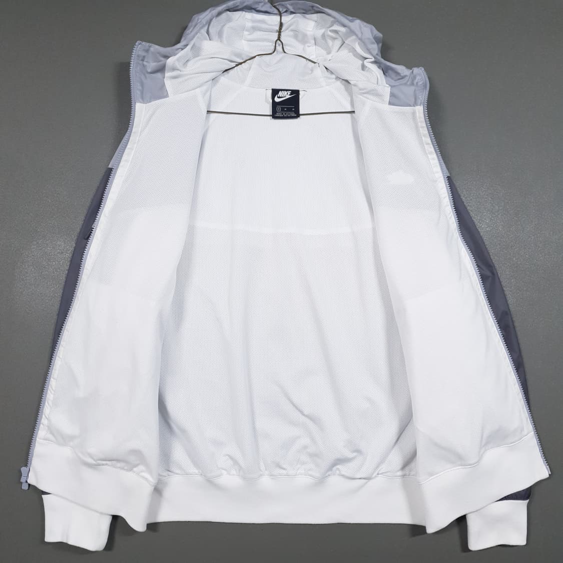 실측 XL) 나이키 신형 윈드러너 배색 바람막이 자켓 그레이 화이트 상품이미지8
