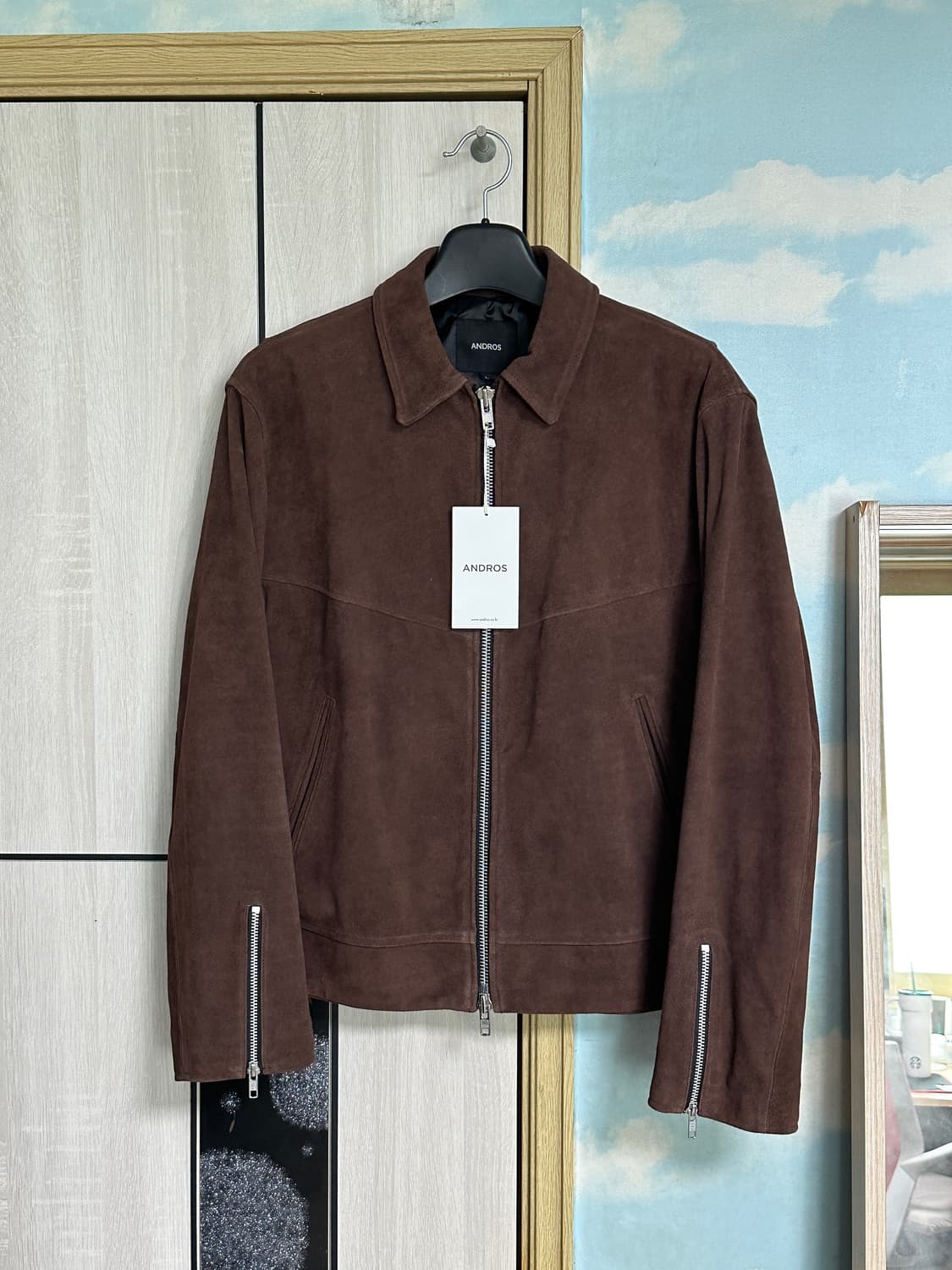 (새상품/L) 앤드로스 카우하이드 스웨이드자켓 다크 브라운 상품이미지2