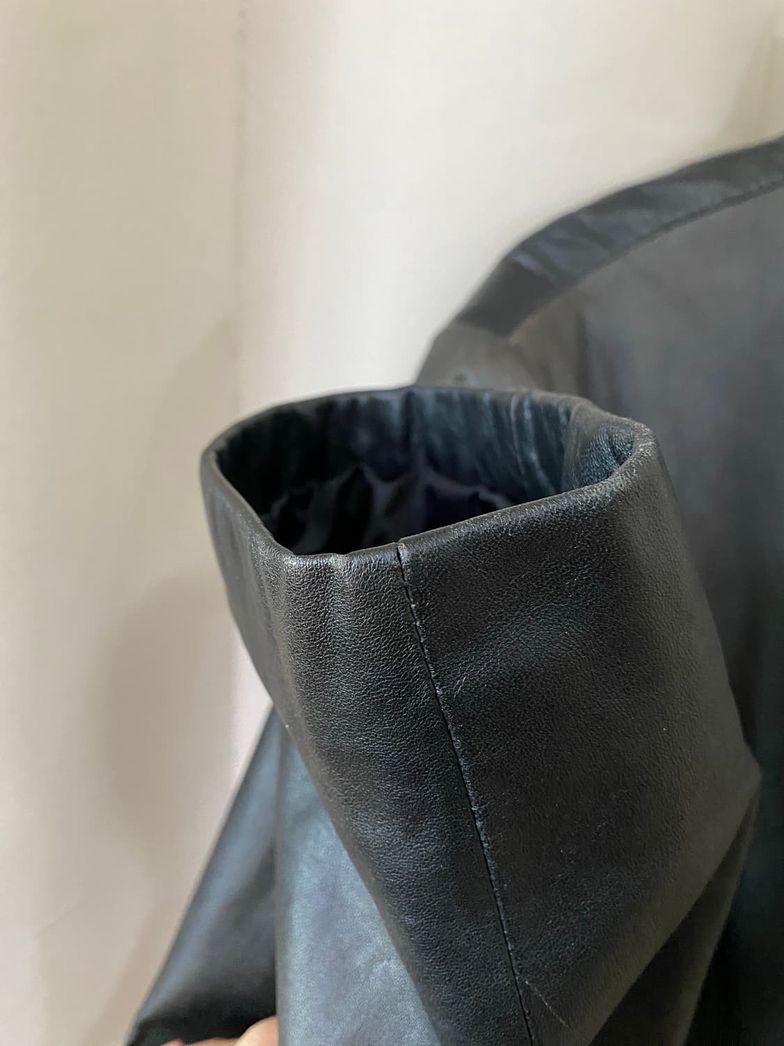 vtg leather lounge zip half coat 상품이미지8