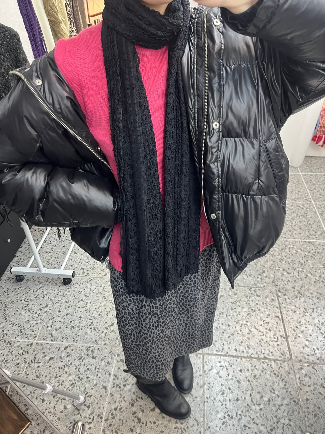 glossy black puffer jacket 상품이미지6