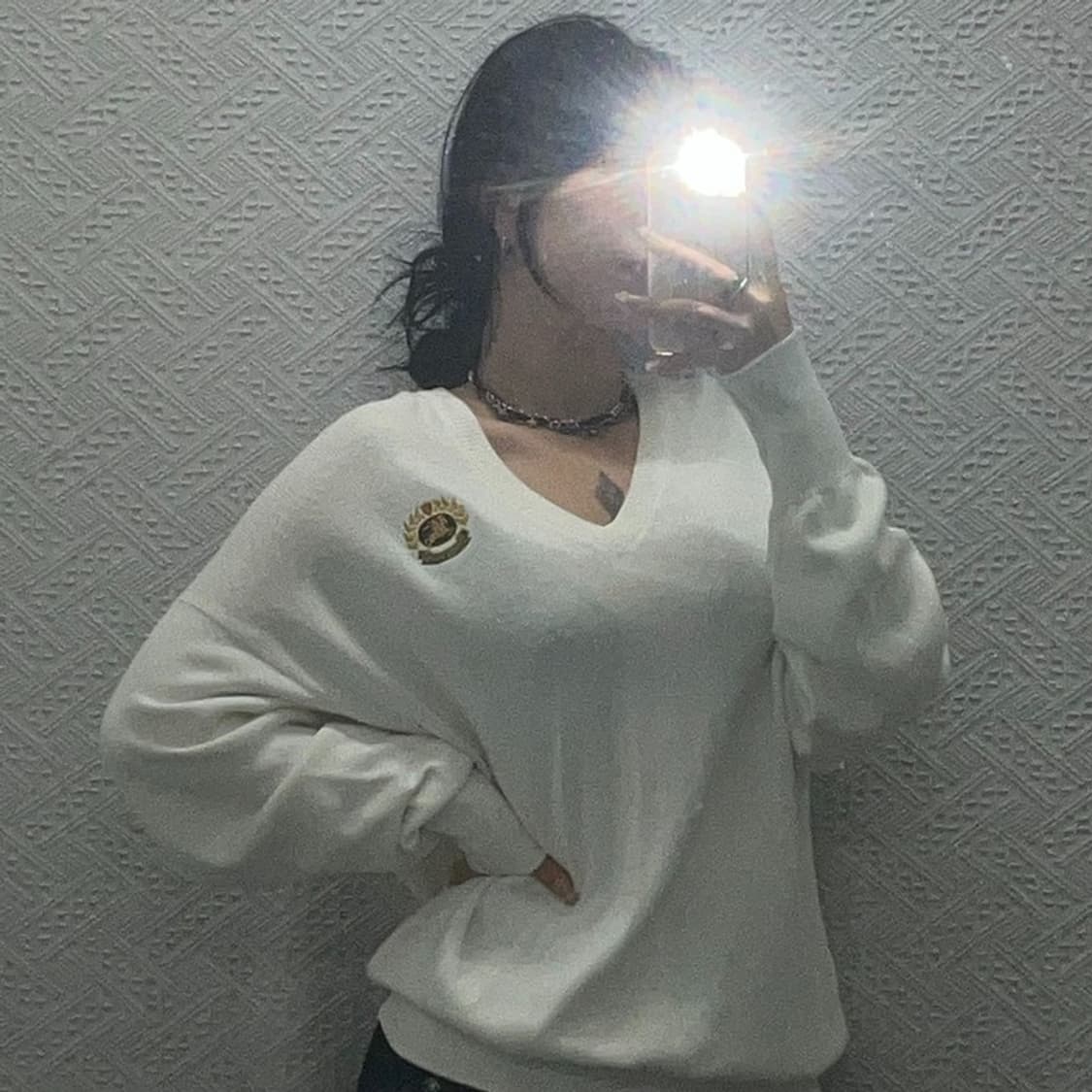 버버리 정품 패치로고 브이넥 코튼 니트 스웨터 105 C06377 상품이미지1