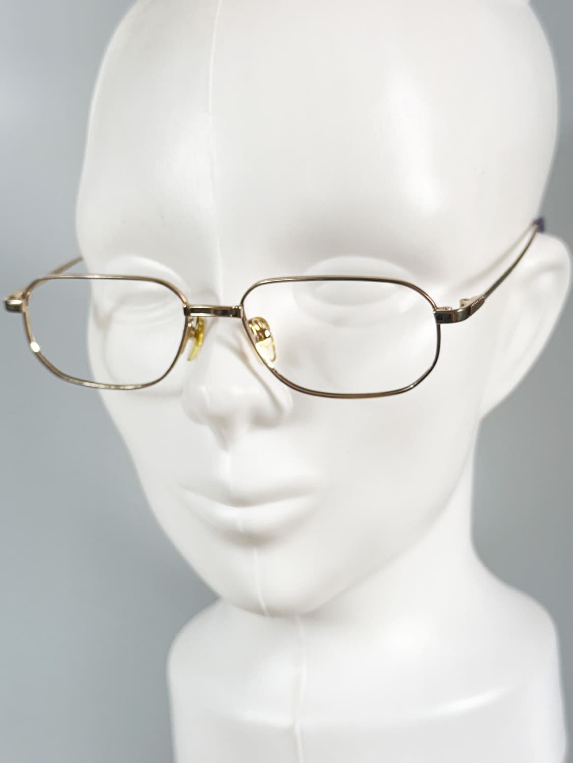 90s JENOBIA 골드 메탈 슬림 스퀘어 빈티지 안경 상품이미지8
