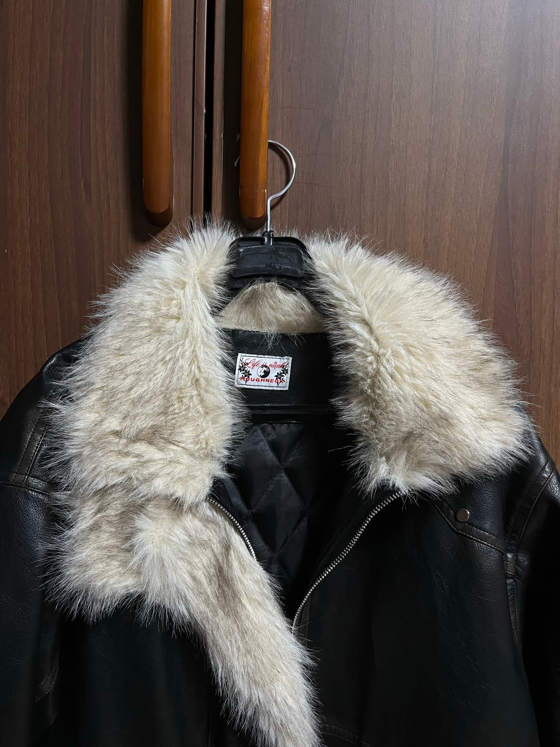 러프넥 레더 무스탕 상품이미지3