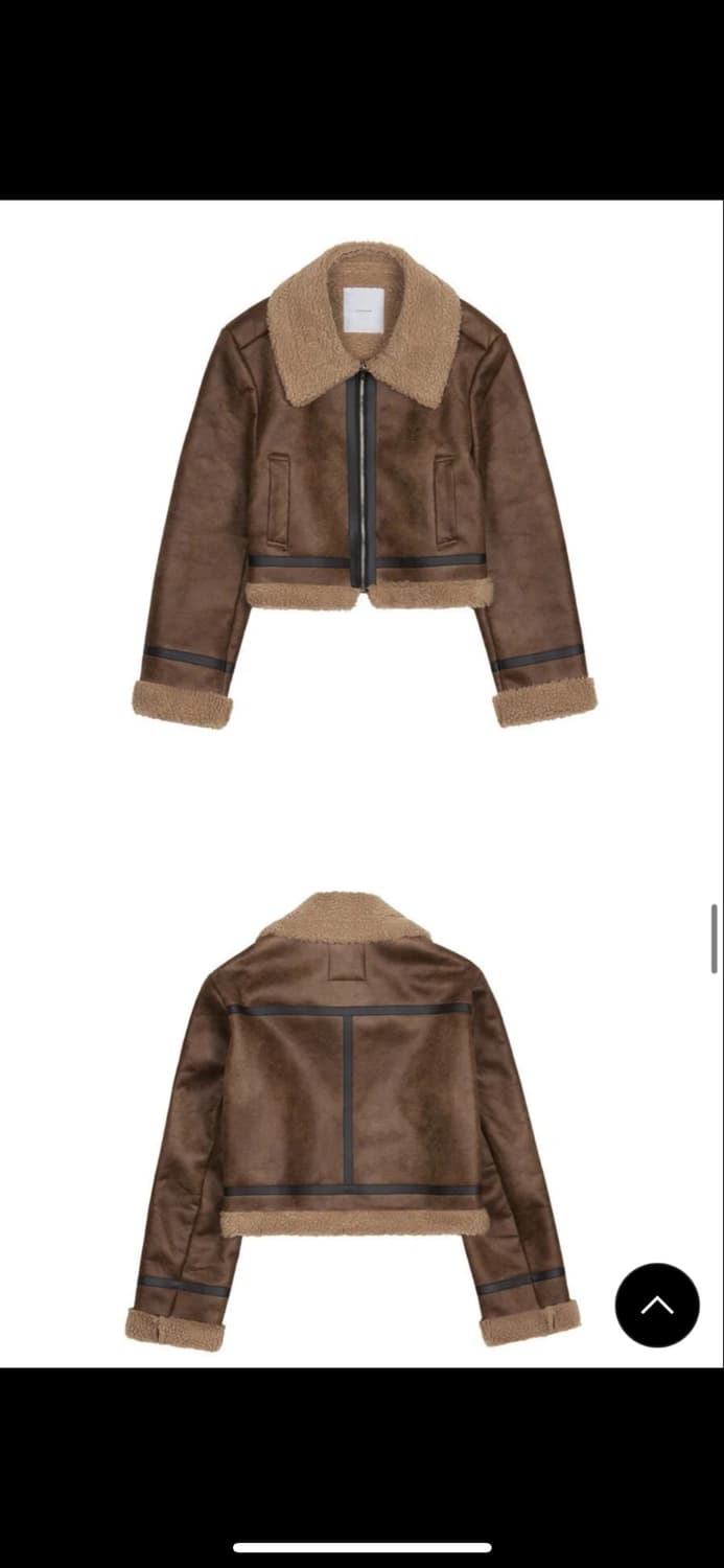 라티젠 크롭 쉐어링 자켓 브라운 상품이미지5