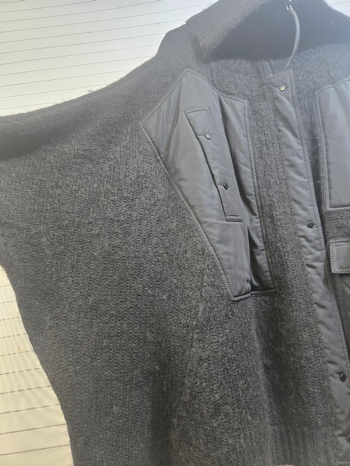 시스템 블랙 패치 워머 가디건 자켓 상품이미지3