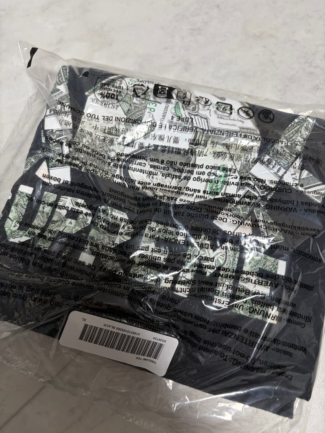 슈프림 오리가미 티셔츠 블랙 - 26SS 상품이미지2