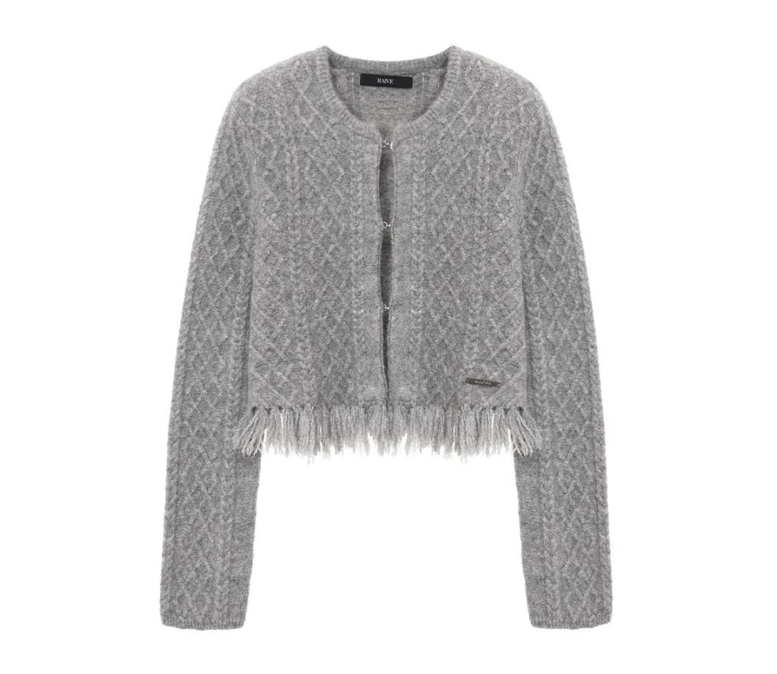 레이브 케이블 테슬 니트 가디건 상품이미지1