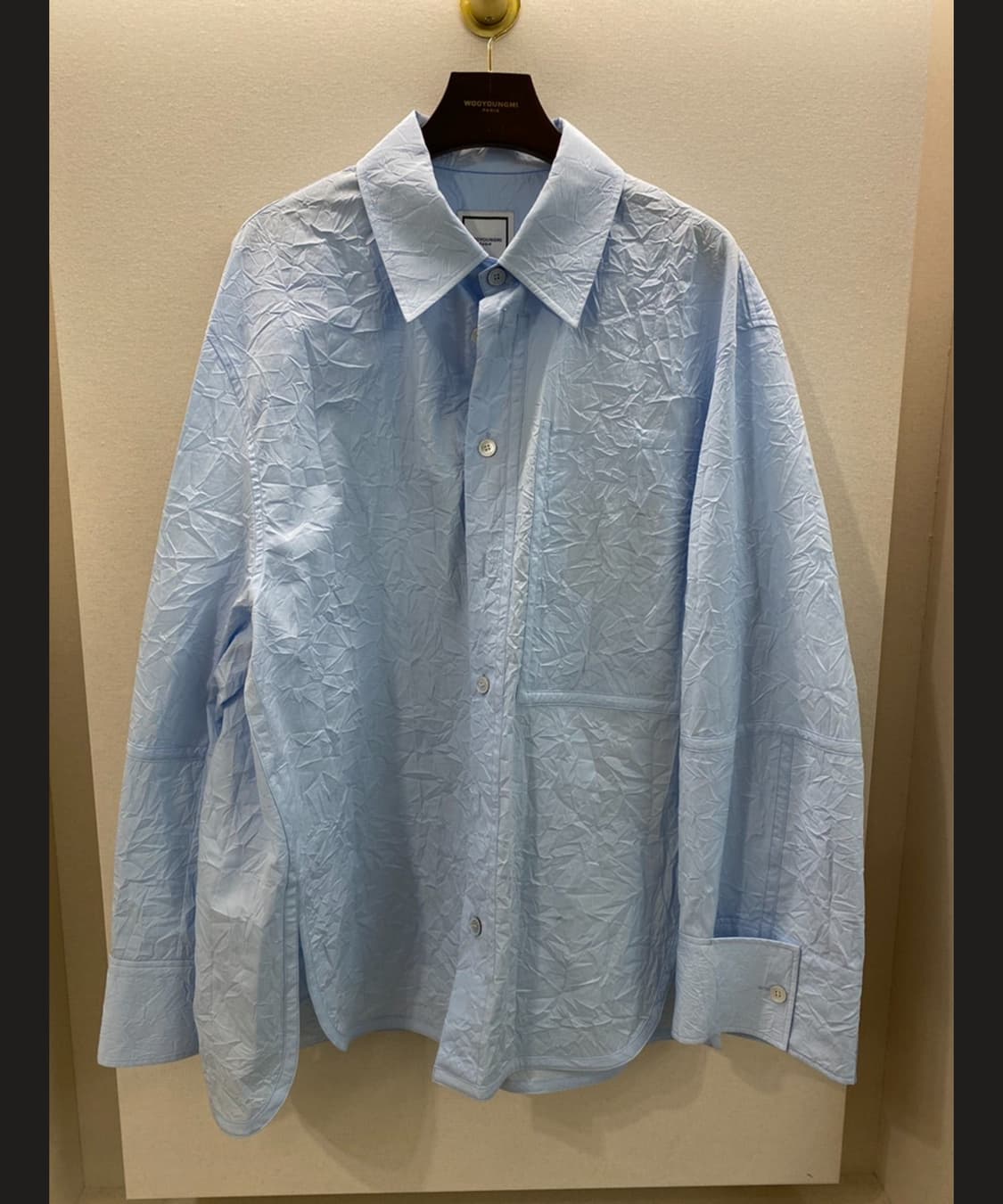 우영미 21SS 크링클 셔츠 블루 50사이즈 상품이미지1
