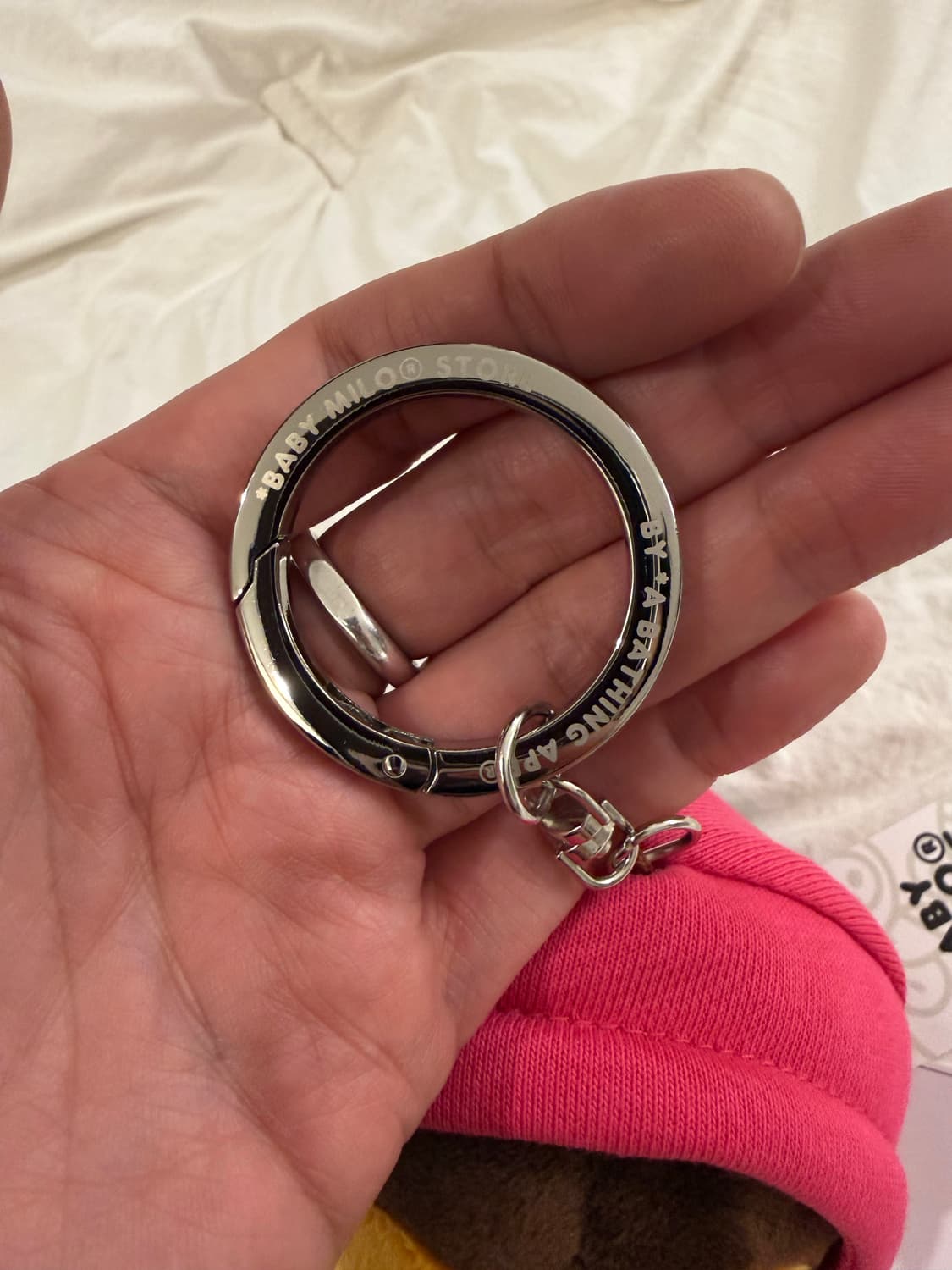 베이프 마일로 핑크 후드 플러시 키링 (새상품) 상품이미지4