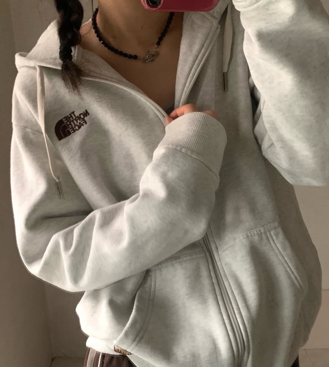 노스페이스 베이지 브라운 후드집업 상품이미지3