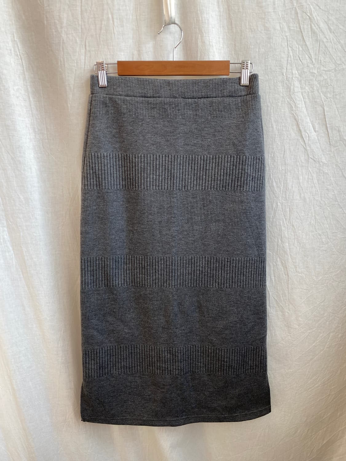 DENIFITS 그레이 롱밴딩스커트(M) 상품이미지1