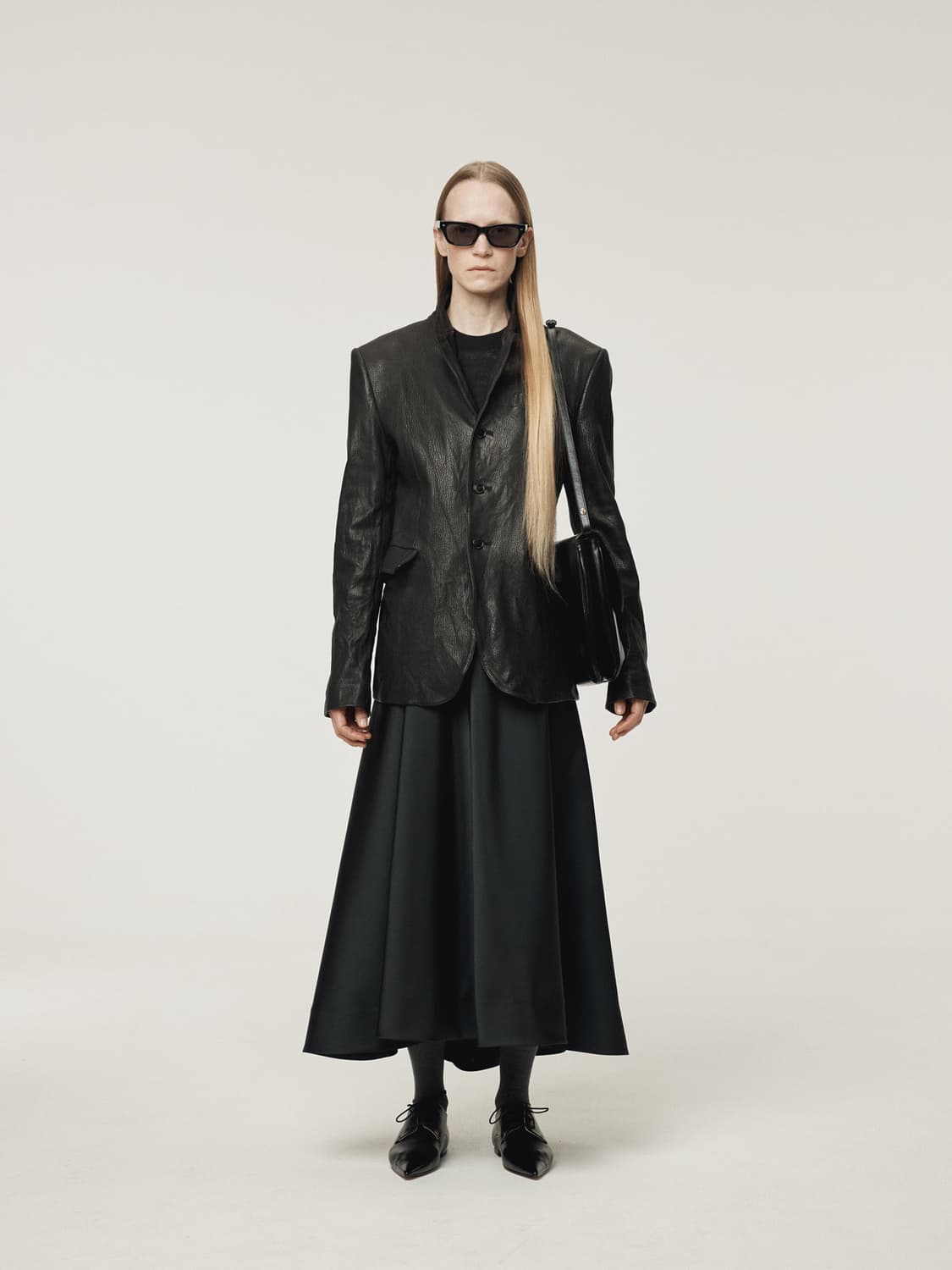 렉토 RECTO 크링클 레더 싱글 자켓 블랙 상품이미지4