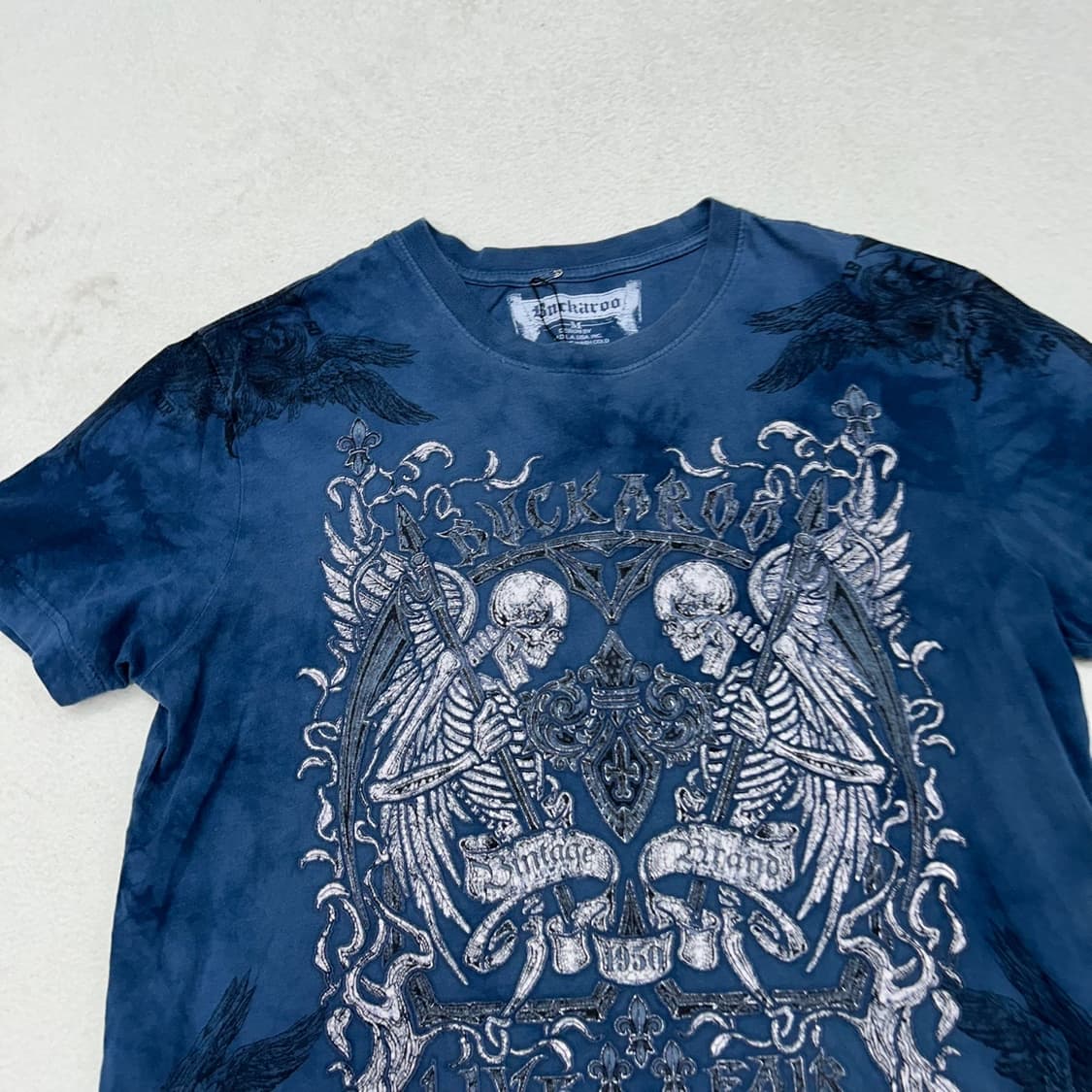 Buckaroo indigo blue skull T-shirts 상품이미지5