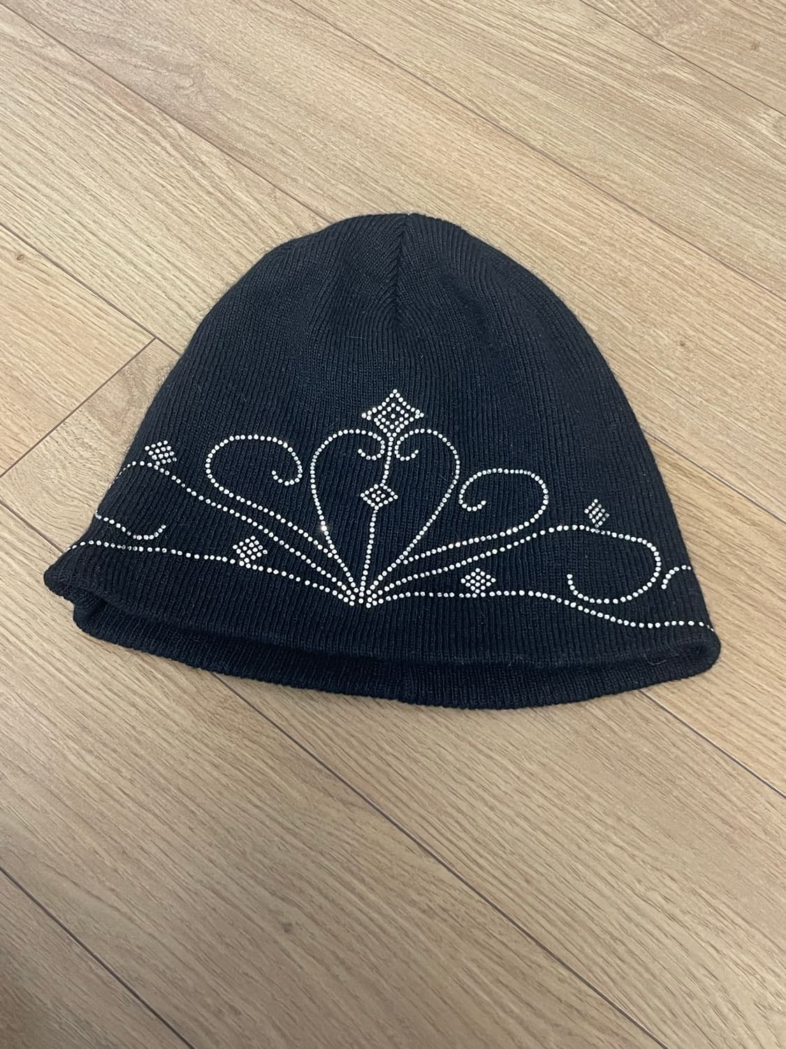 스터드 비니,ANGORA HOTFIX KNIT BEANIE (BLACK) 상품이미지4