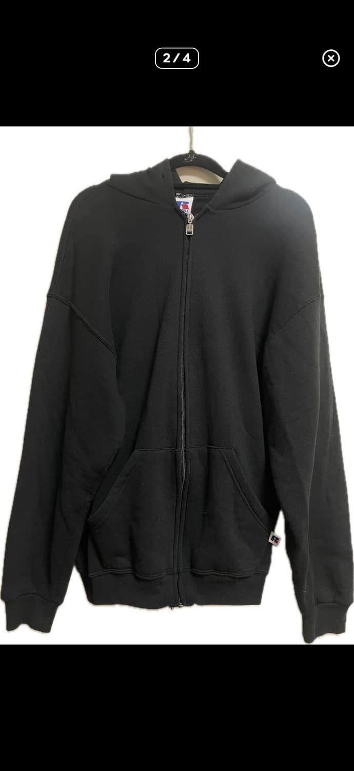 90s-00s 러셀 후드집업 블랙 L 상품이미지2