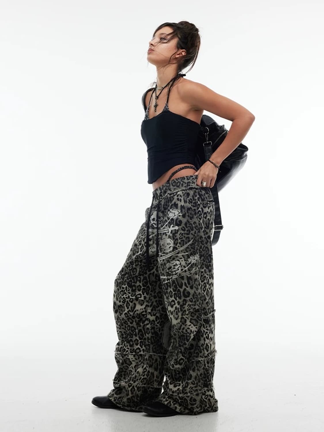 Feral Skull Leopard Wide Pants 상품이미지3