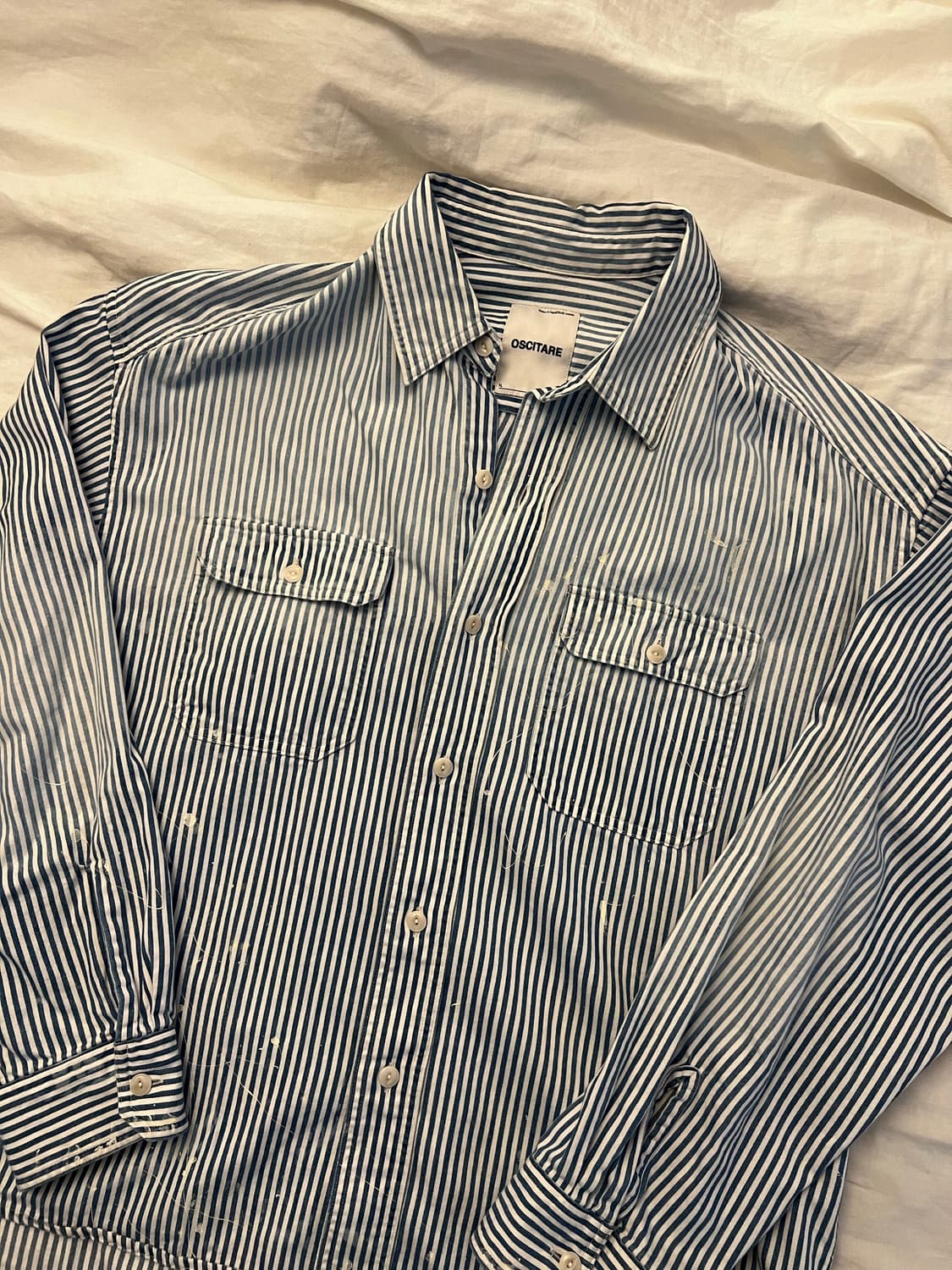 oscitare 빈티지 페이디드 히코리 셔츠 / 라이트 블루 / 1 상품이미지1