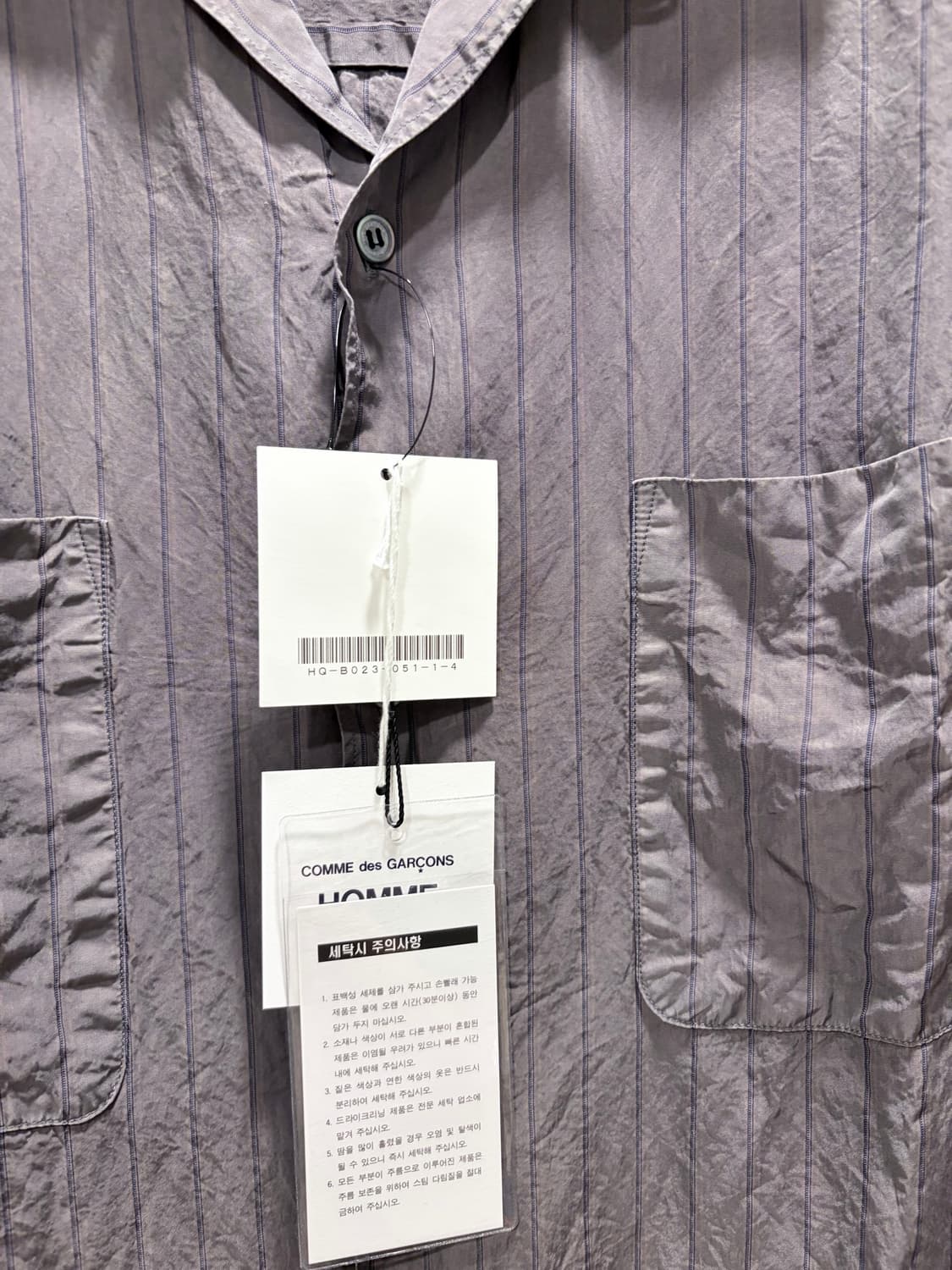 Comme des garcons homme 큐프라 셔츠 그레이 L 상품이미지4