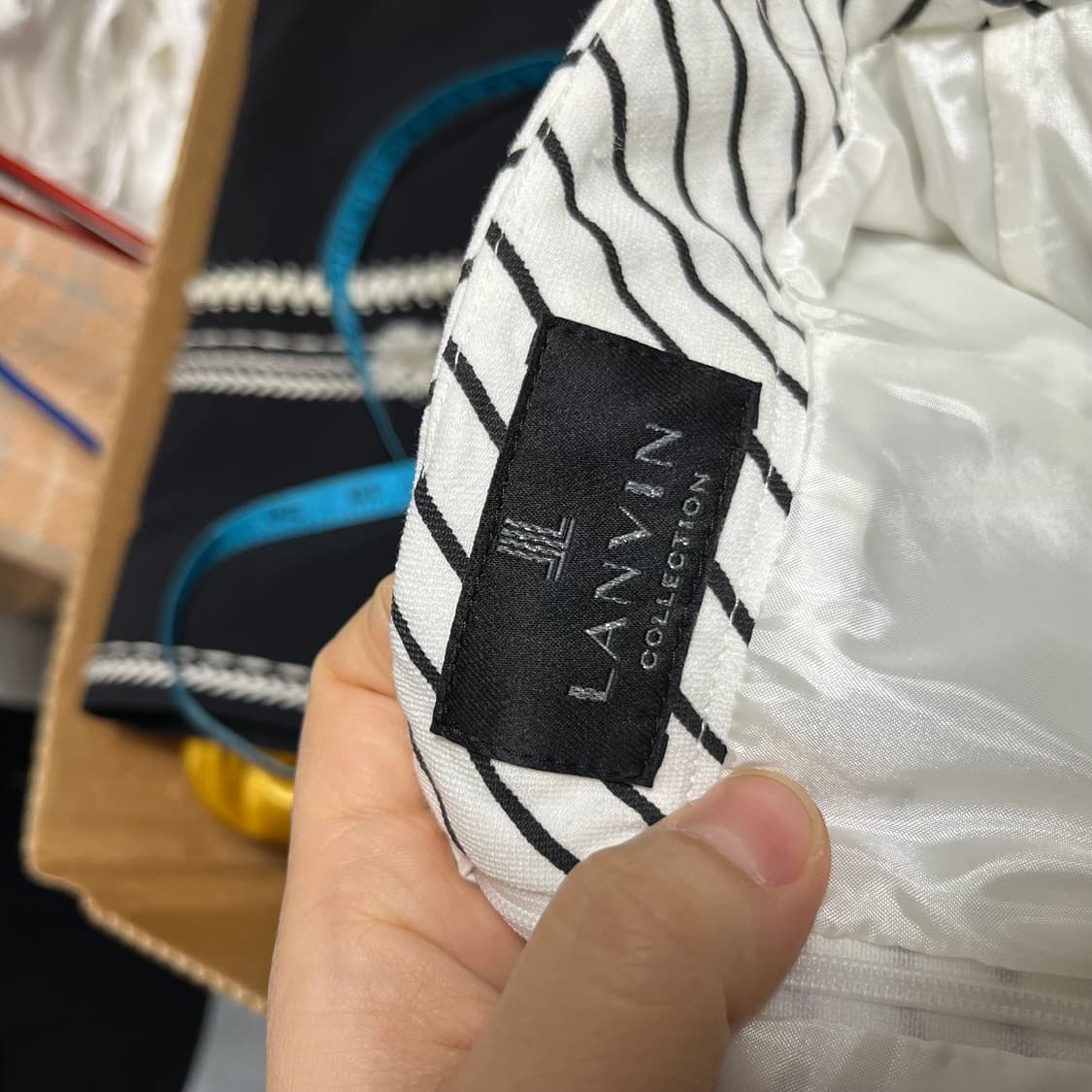 랑방 마 혼방 스트라이프 패턴 플레어 롱 스커트 61 상품이미지2