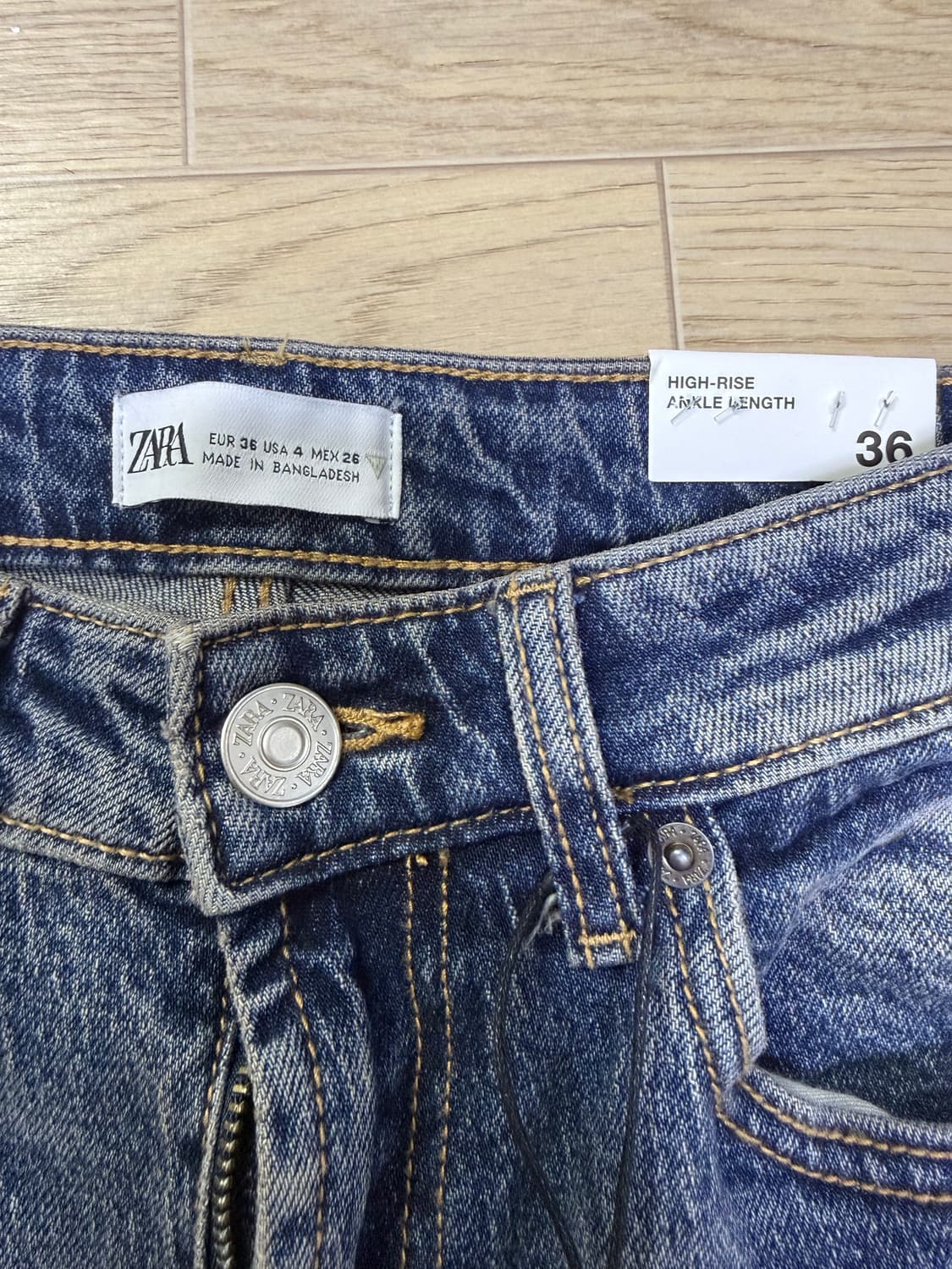 ZARA 자라 하이웨스트 앵클 데님 청바지 (텍있는 새상품/36사이즈) 상품이미지7