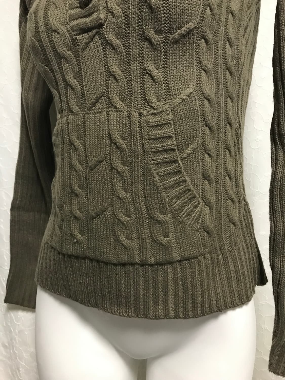 빈티지 cornflake 00s y2k 버튼 니트 후드 롱슬리브 탑 상품이미지4