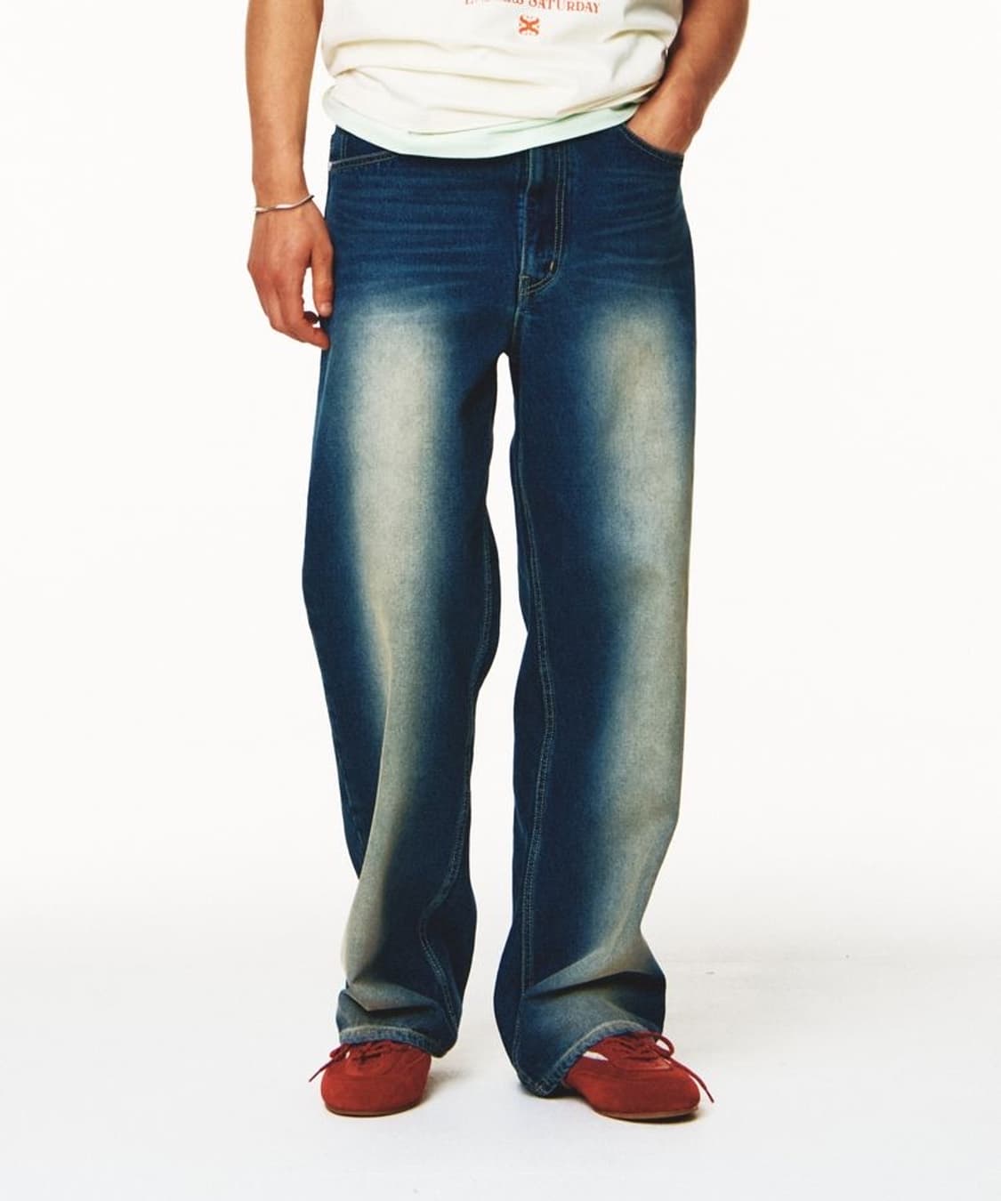 세터Satur 브루클린 뉴트로 와이드 워시드 데님 팬츠 S 상품이미지3