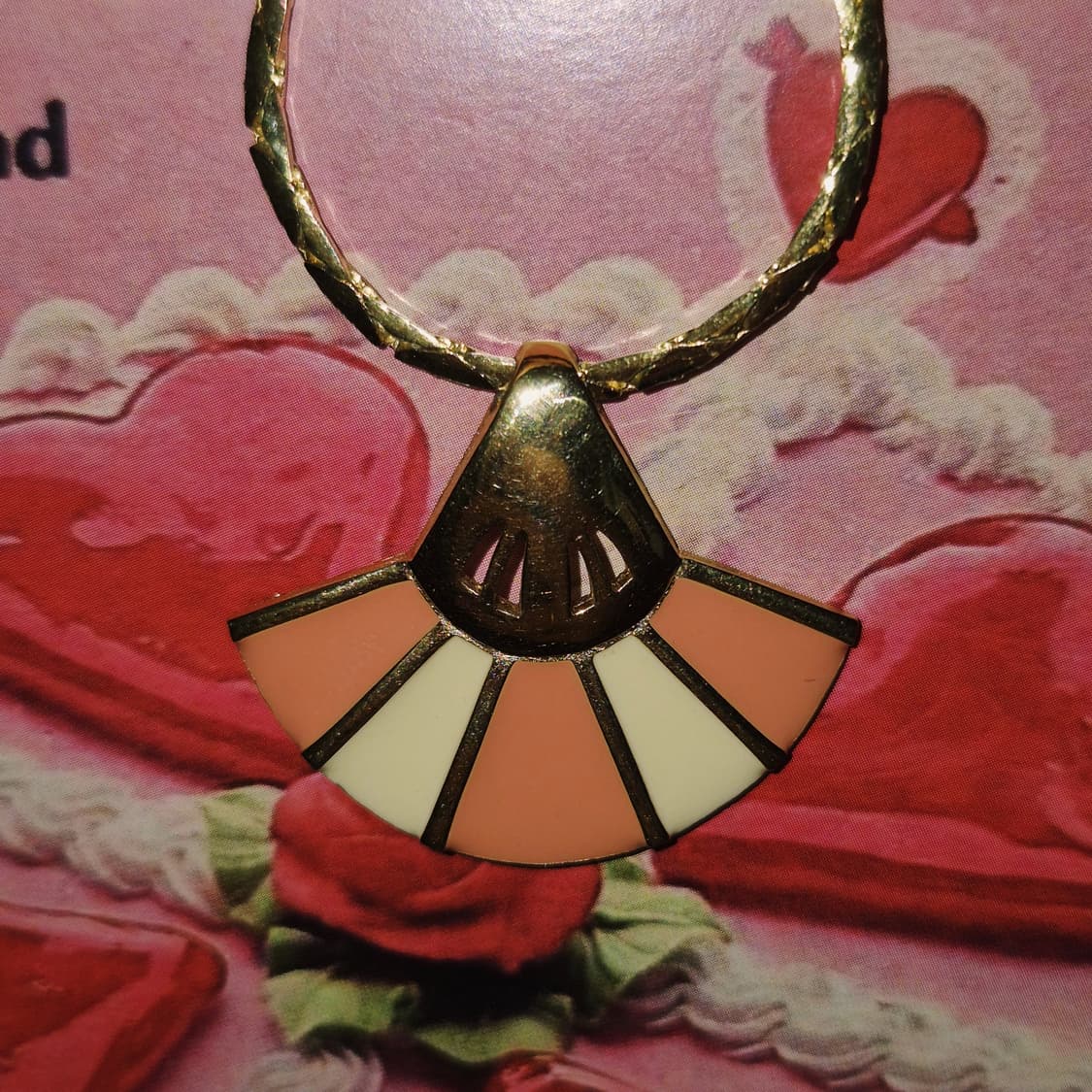 80s 프랑스 지방시 비쥬 에나멜 부채 뱀부 체인 초커 상품이미지9