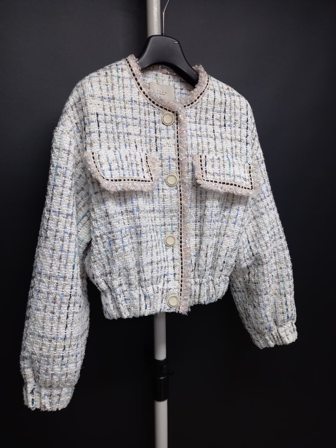 새 ANNA 안나 춘추 트위드 숏 자켓 F 44-66 상품이미지3