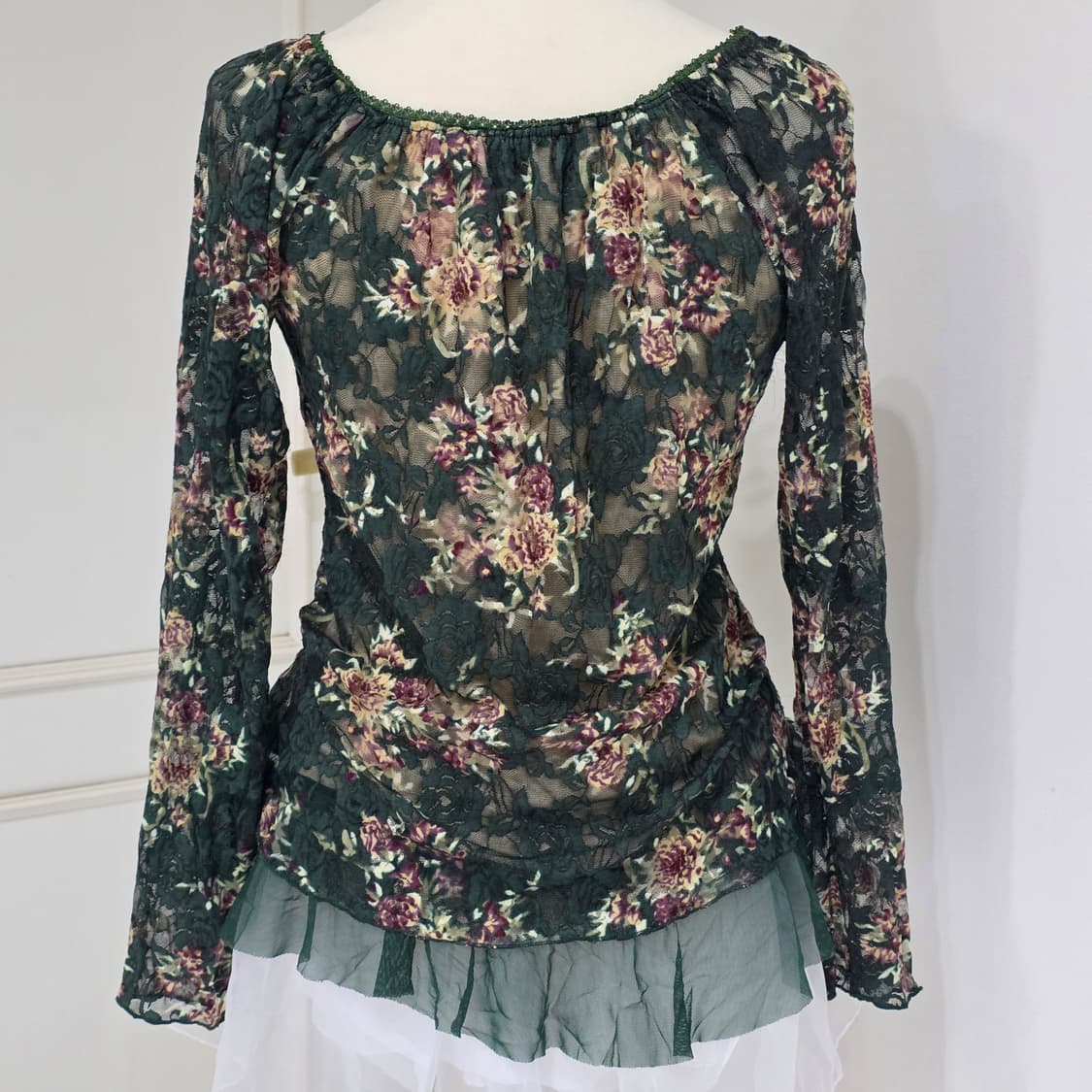 보헤미안 앤틱 로코코 모리걸 코르셋 레이스 블라우스 상품이미지5