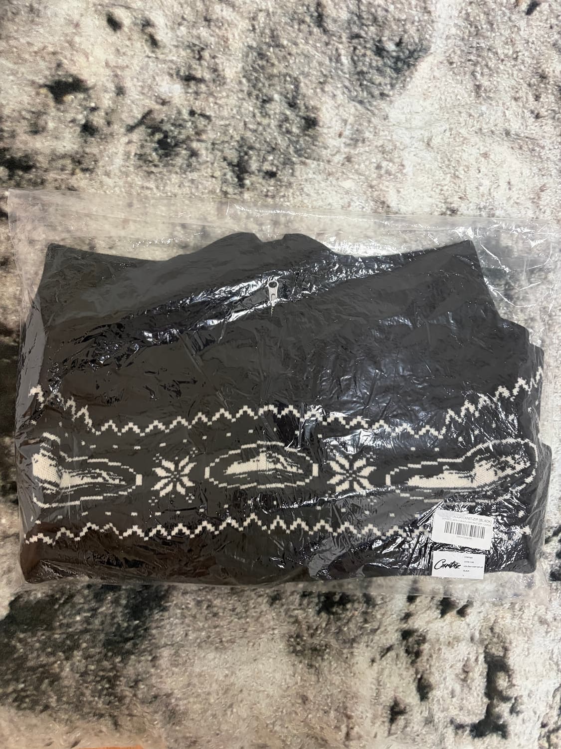 [L] 코르테이즈 홀리데이 니트 집업 블랙 상품이미지2