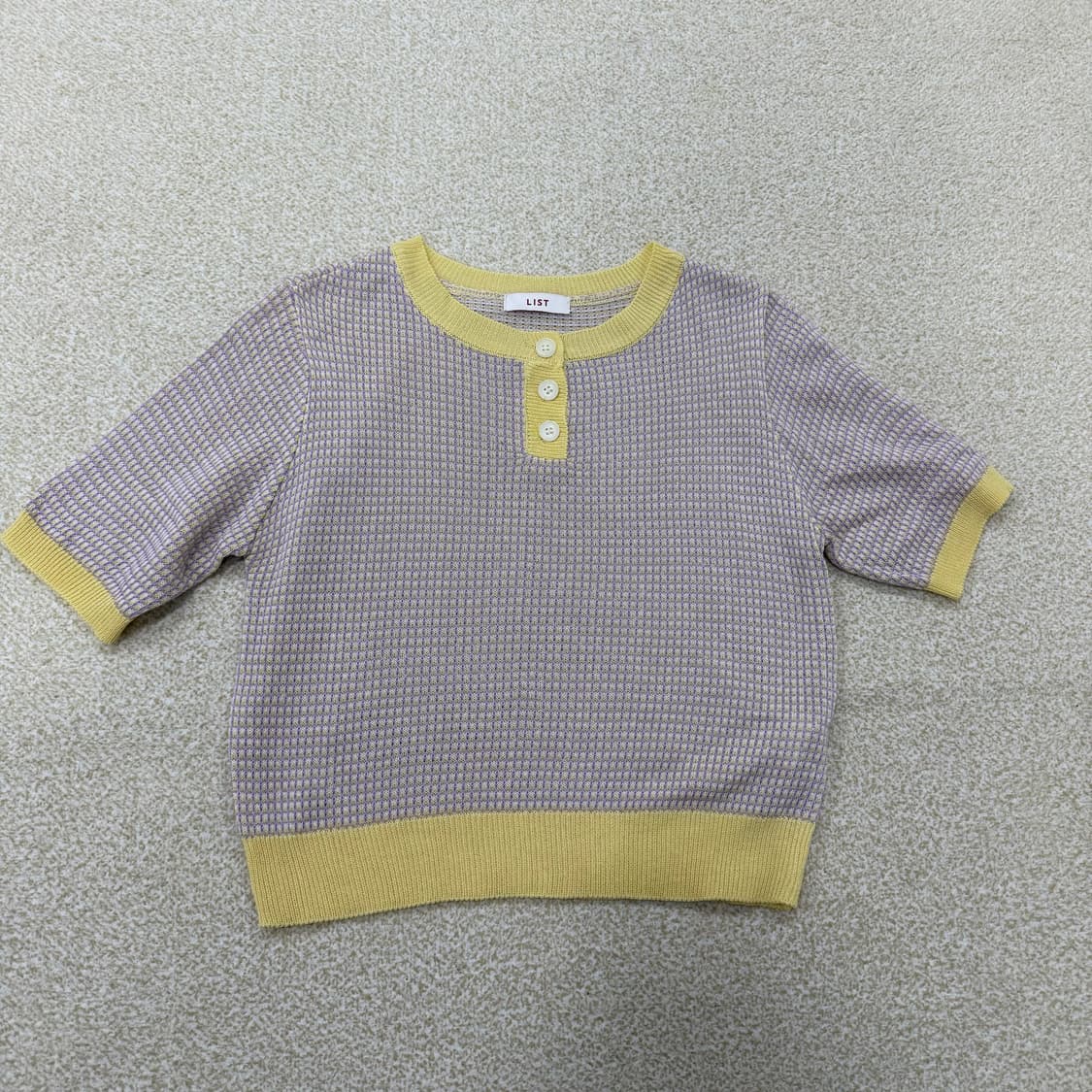 F 리스트 여성 트위드 단추 반팔 니트 0130T1 상품이미지1