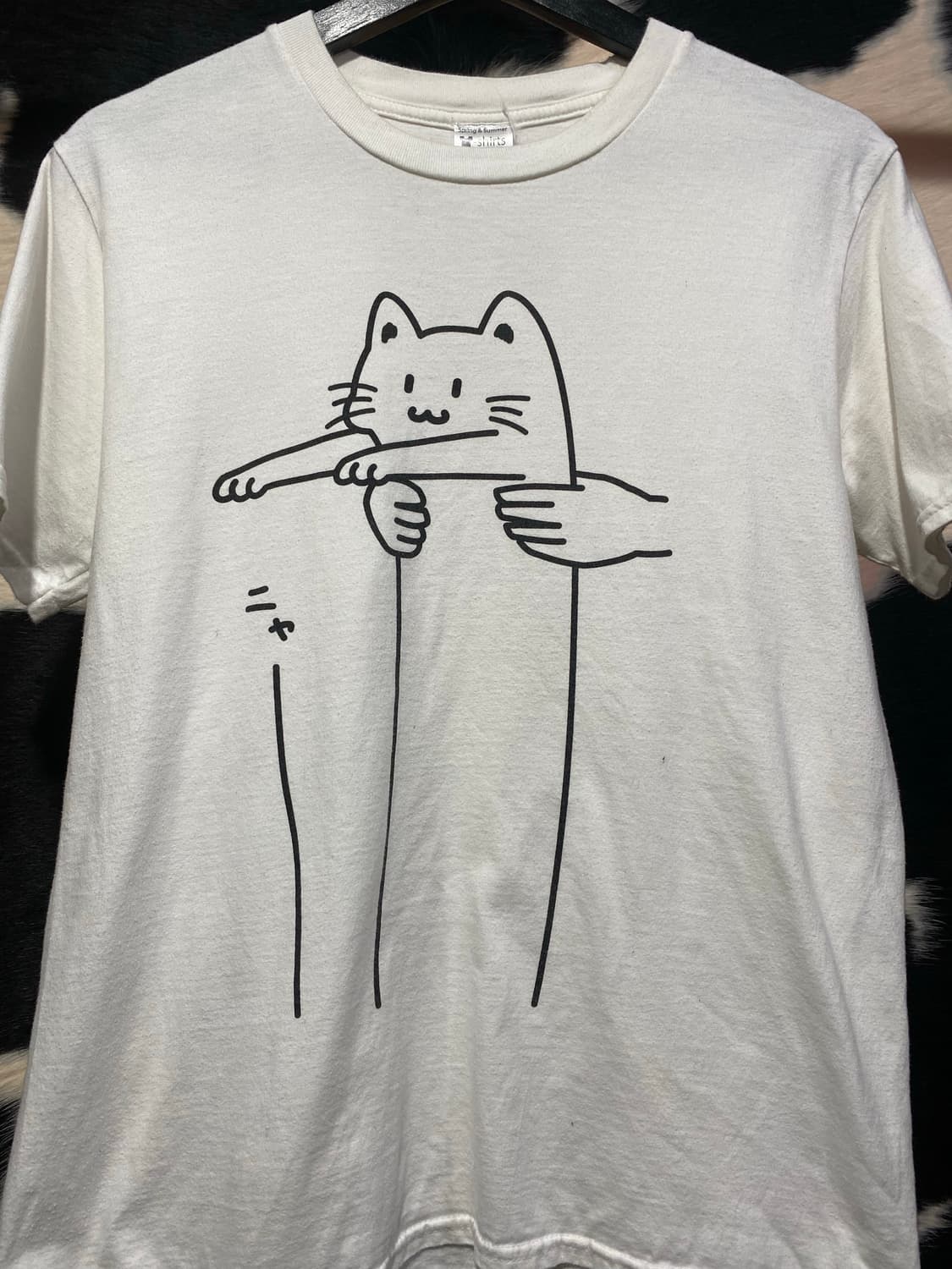 Japanese vtg 고양이 프린팅 반팔 티셔츠 상품이미지3