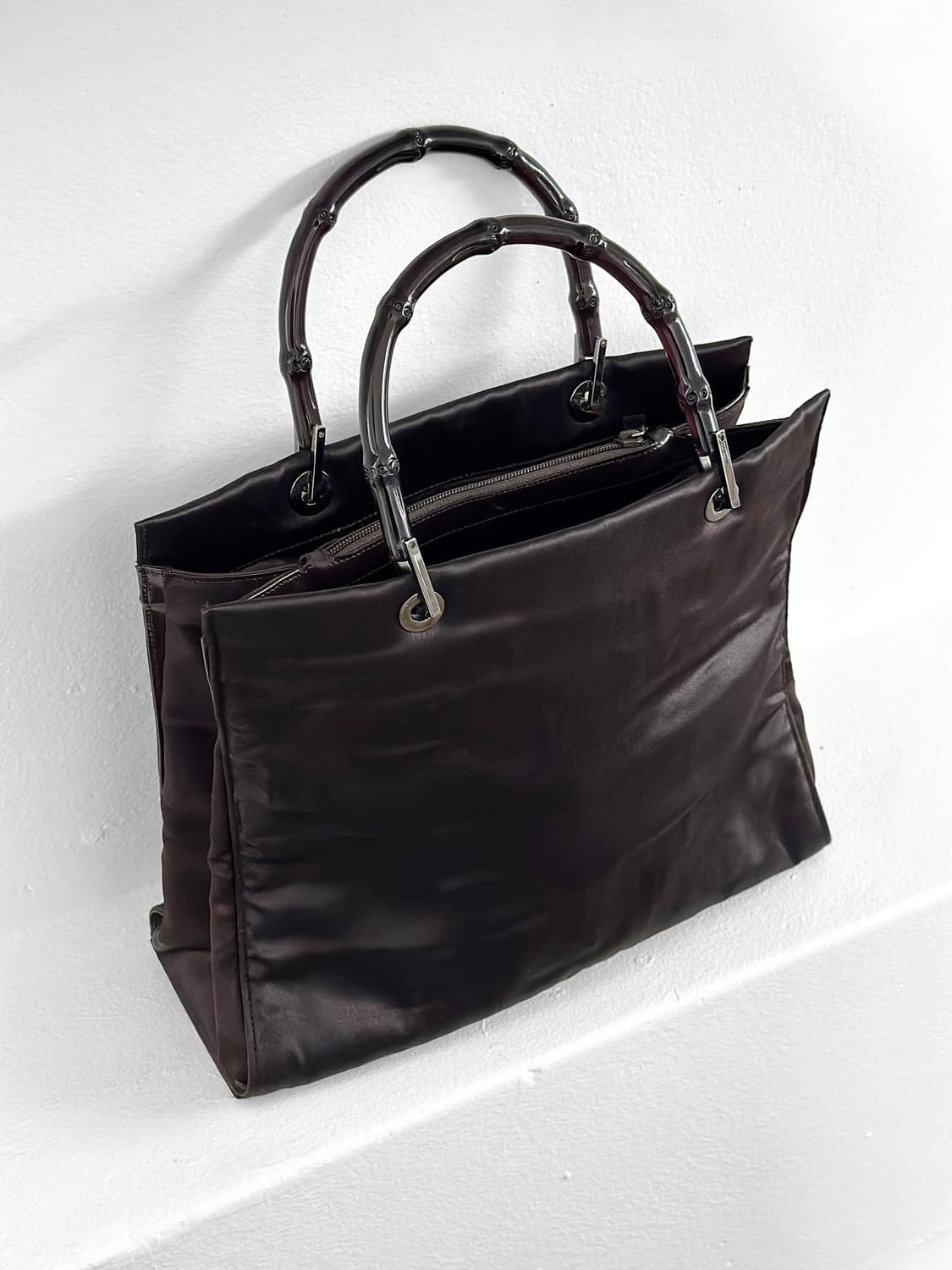 90~00s 구찌 톰 포드 뱀부 사틴 토트백 상품이미지1