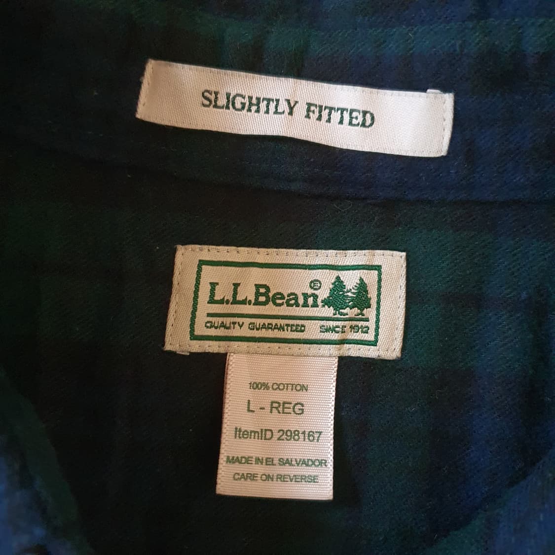 90s엘엘빈 타탄체크 플란넬 셔츠  no.56 상품이미지4