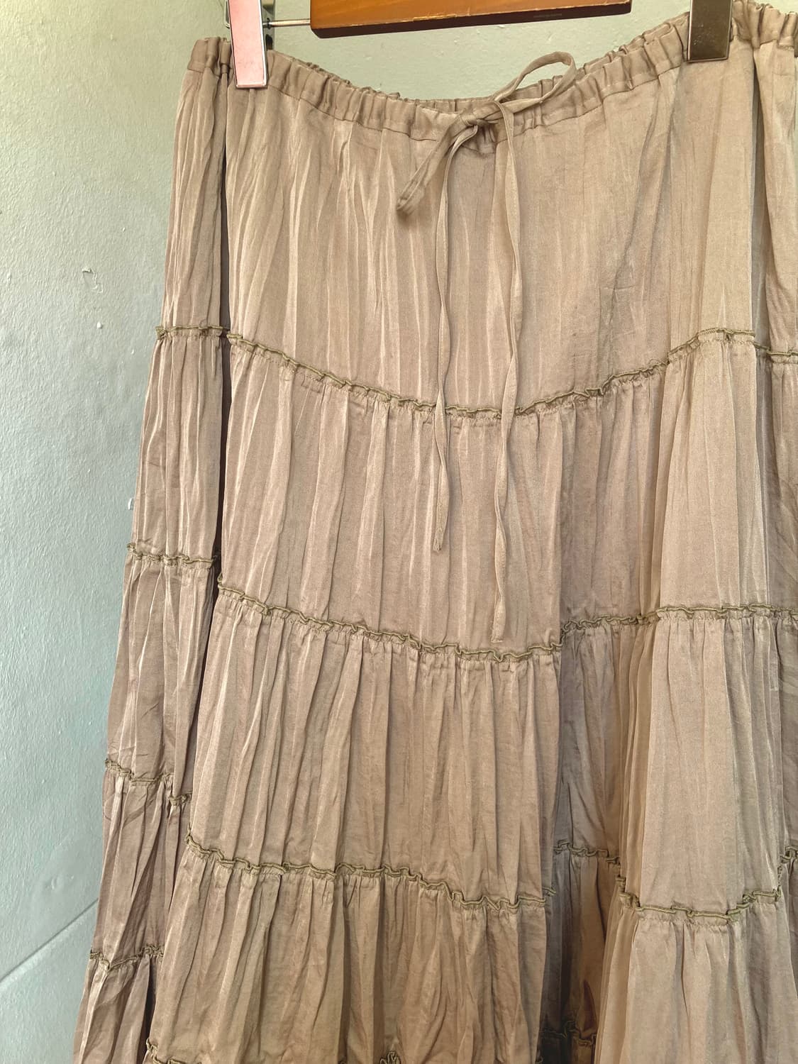 에스닉 캉캉 플리츠 롱 스커트 상품이미지2