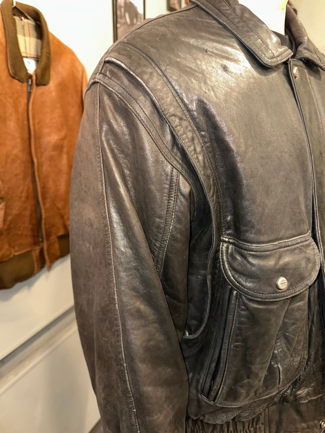 90’s Japanese lambskin leather bomber 상품이미지7