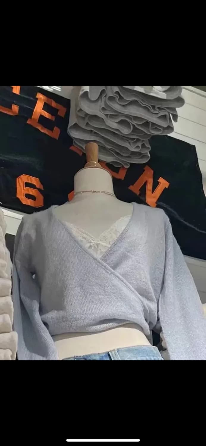 브랜디멜빌 코코 랩 가디건 니트 베이비 블루 상품이미지1