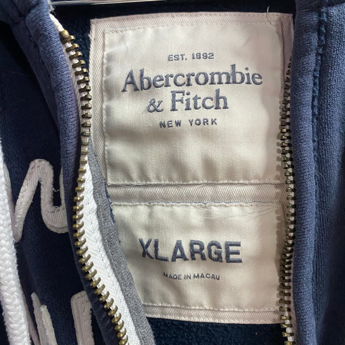 아베크롬비 스펠로고 네이비 후드집업 B4111 상품이미지4