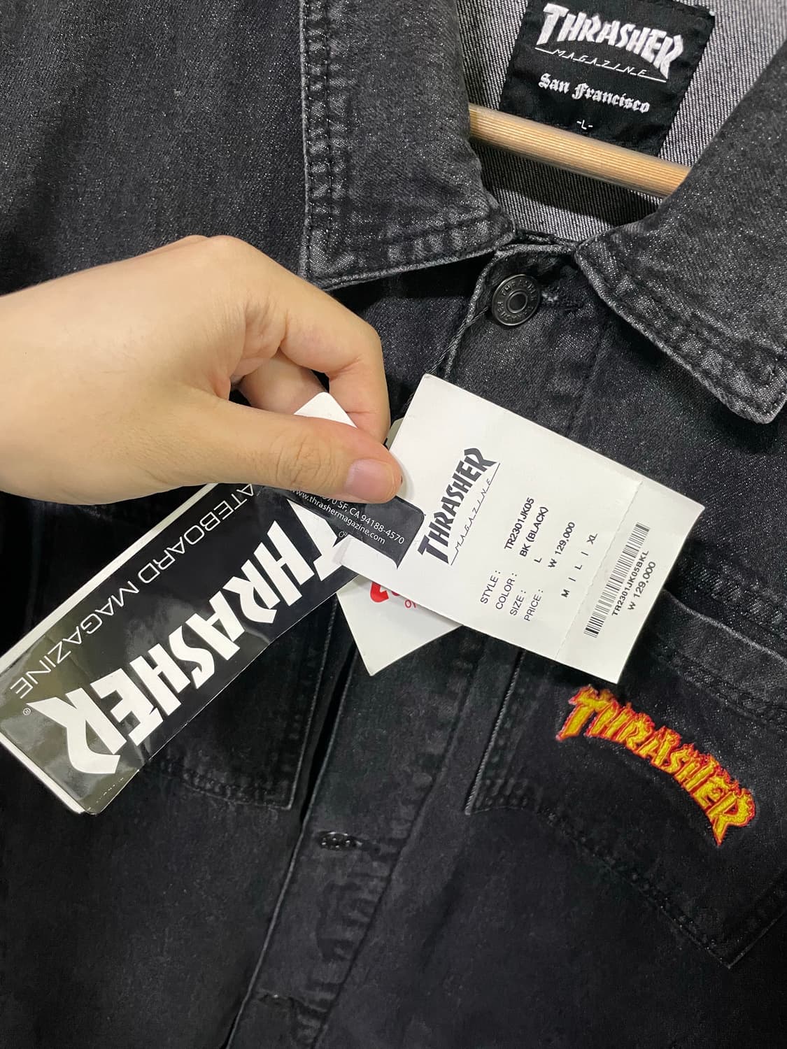 트레셔 데님 자켓 트러커 자켓 청자켓 L 100-105 사이즈 새상품 상품이미지10