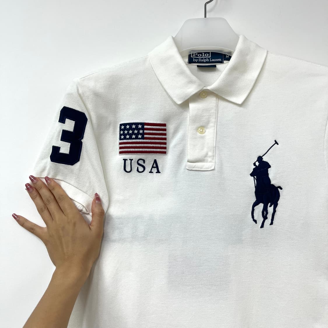 폴로 랄프로렌 USA 성조기 빅포니 카라 반팔 티셔츠 상품이미지4